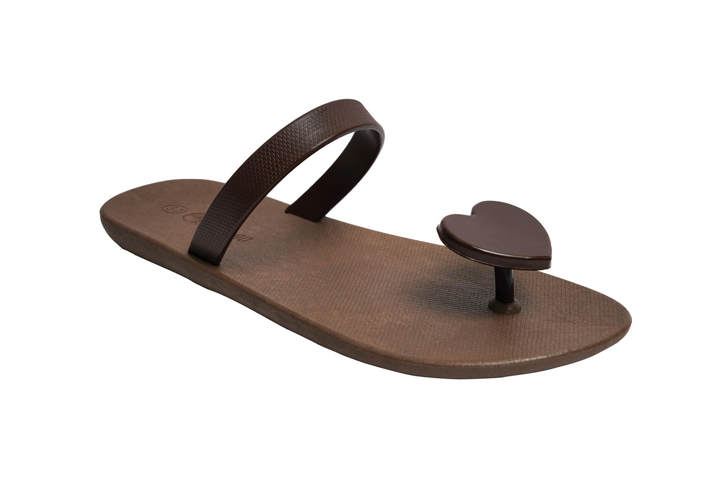 Poppi Heart Brown Sole Brown Strap