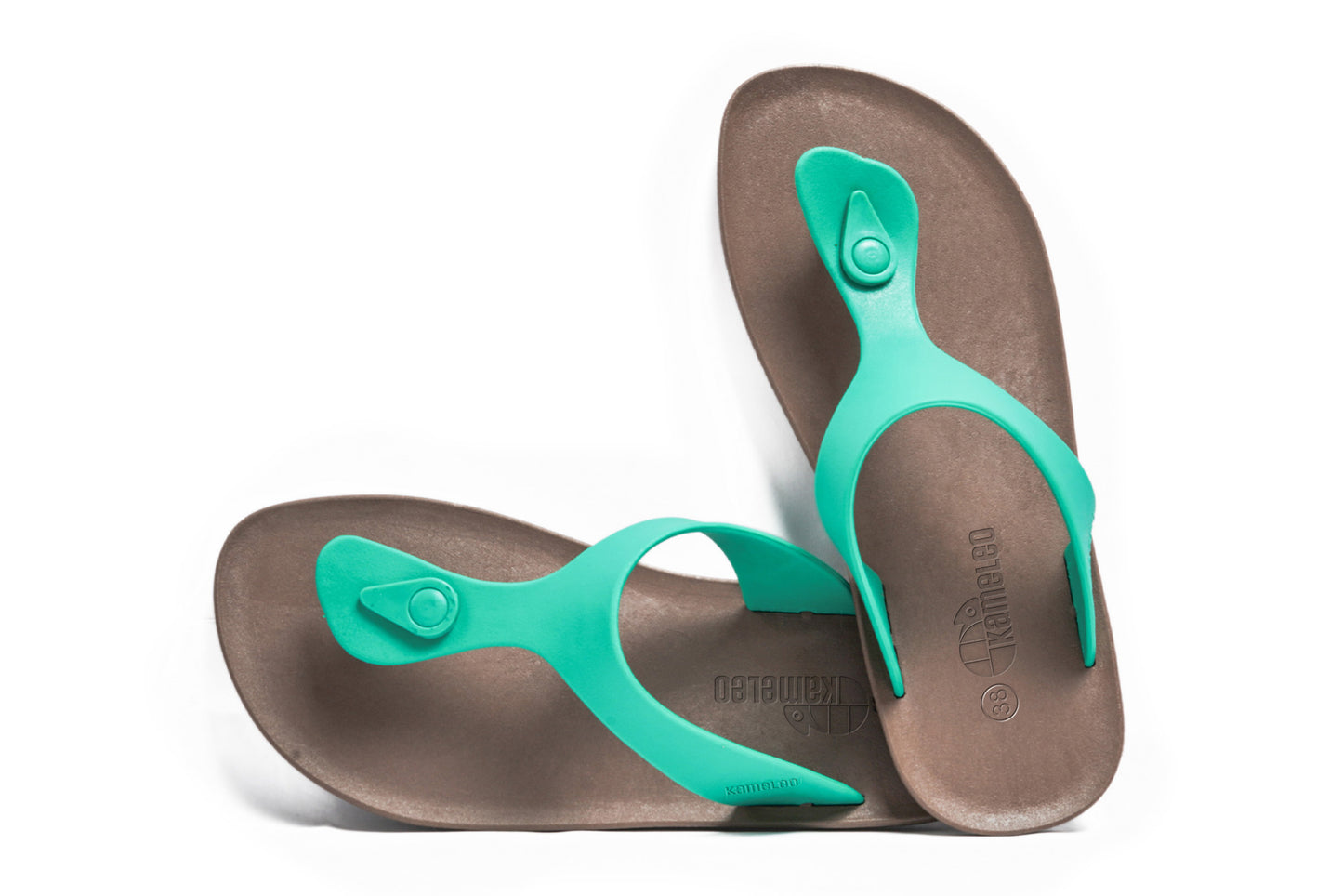 Candy Brown Sole Green Strap