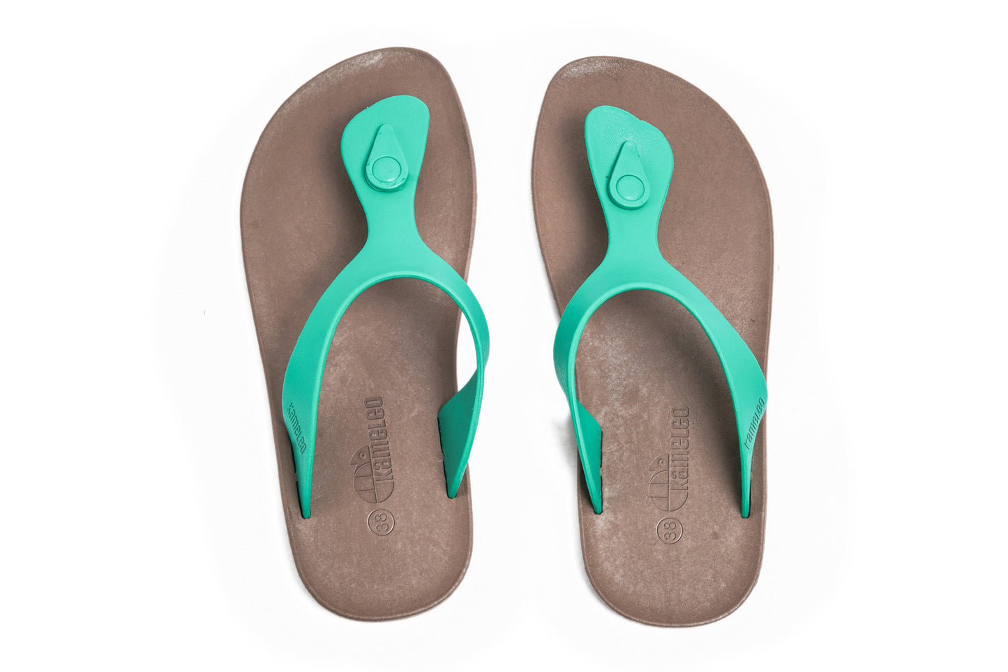 Candy Brown Sole Green Strap