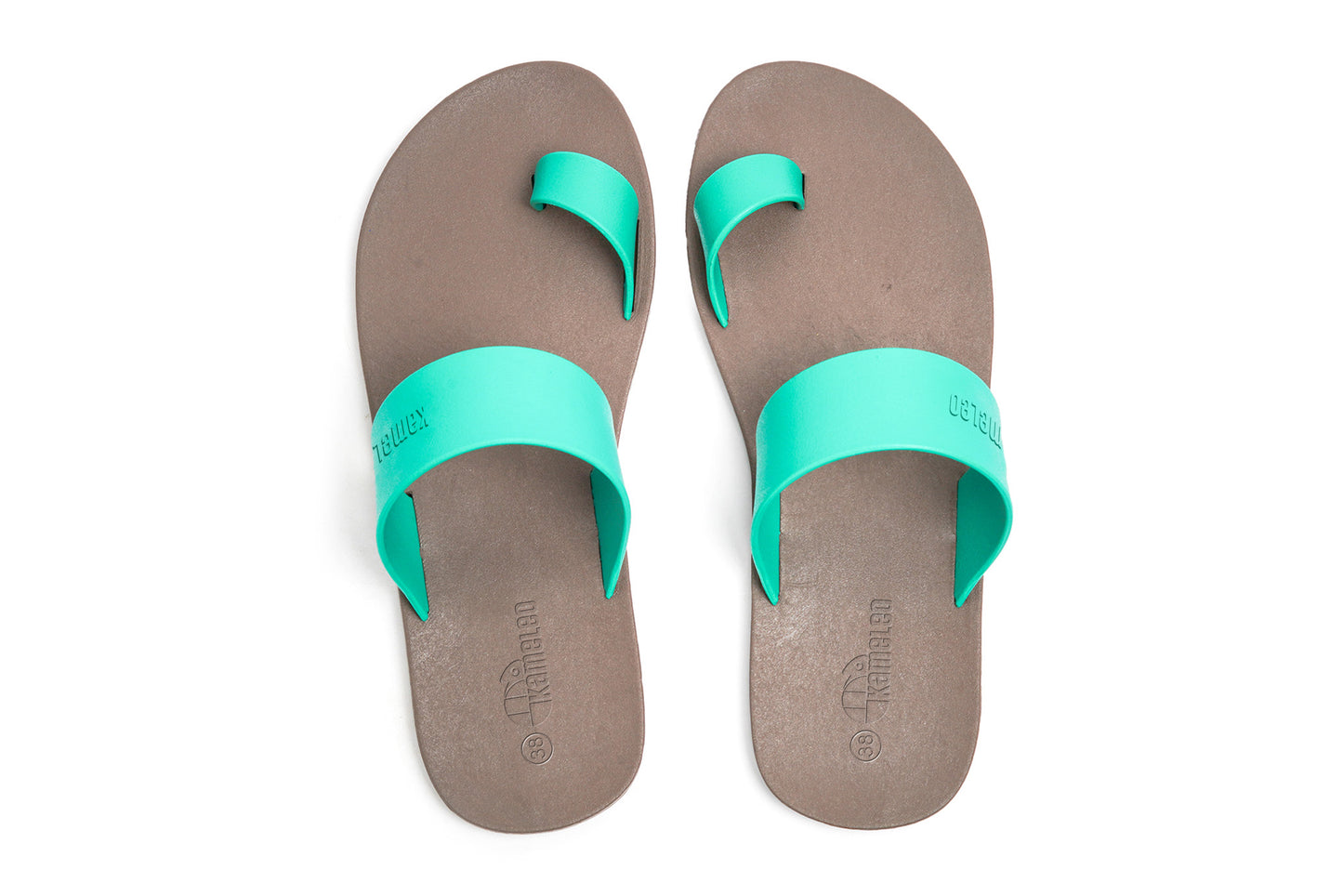 Pop Thumb Brown Sole Green Strap