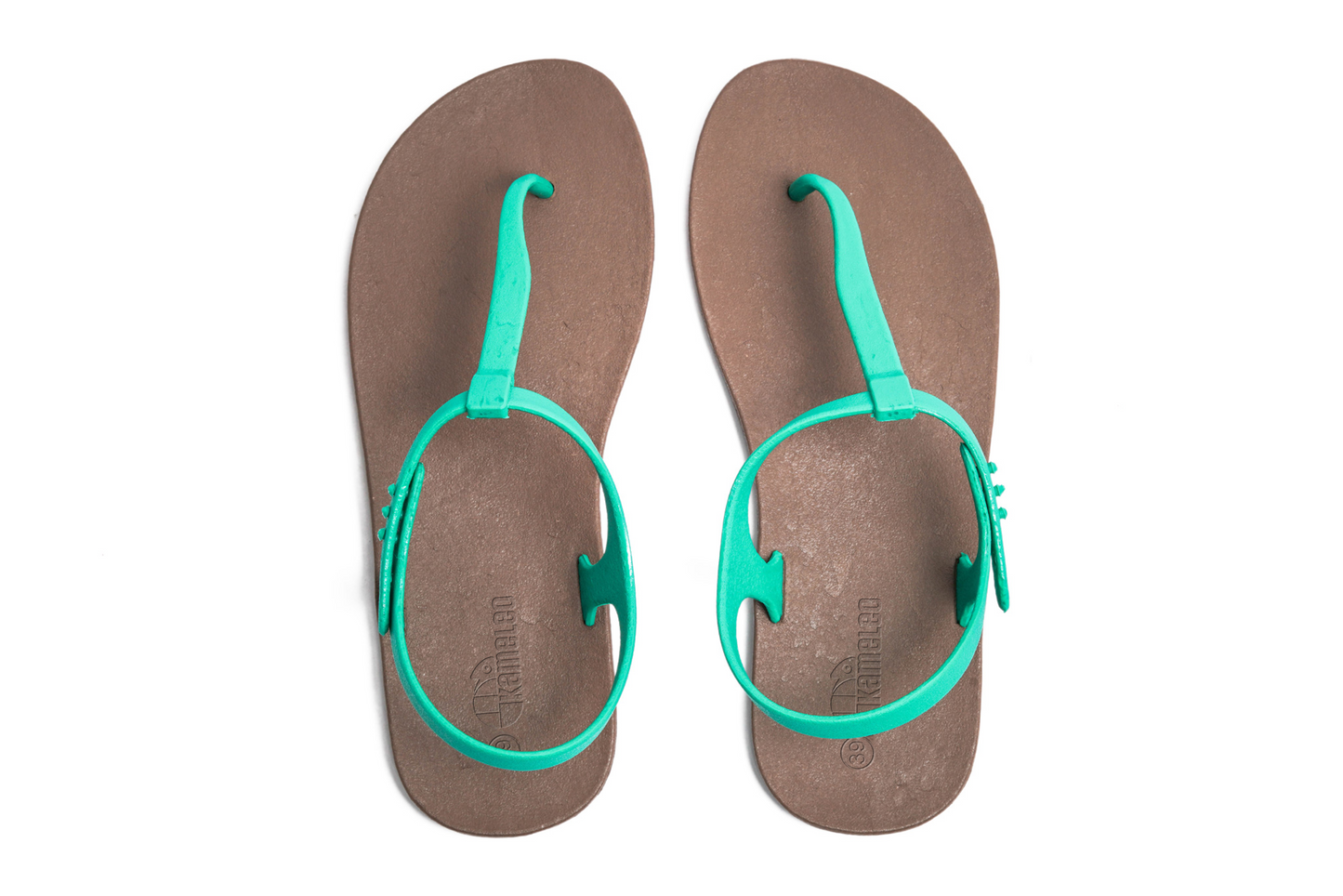 Saily Brown Sole Green Strap