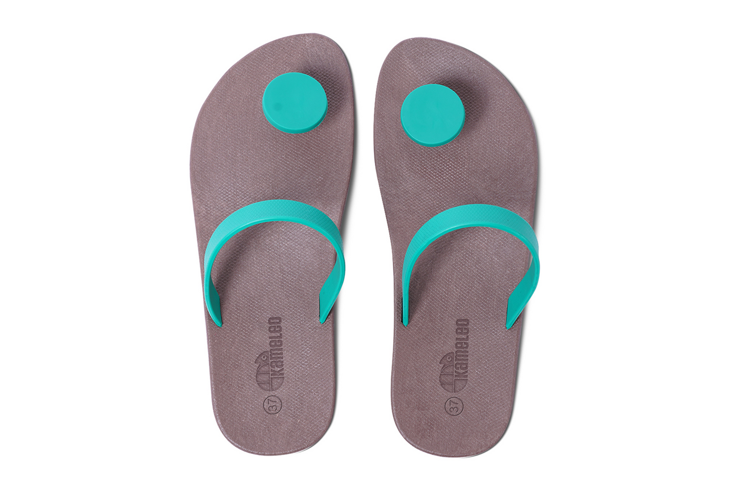 Poppi Dot Brown Sole Green Strap
