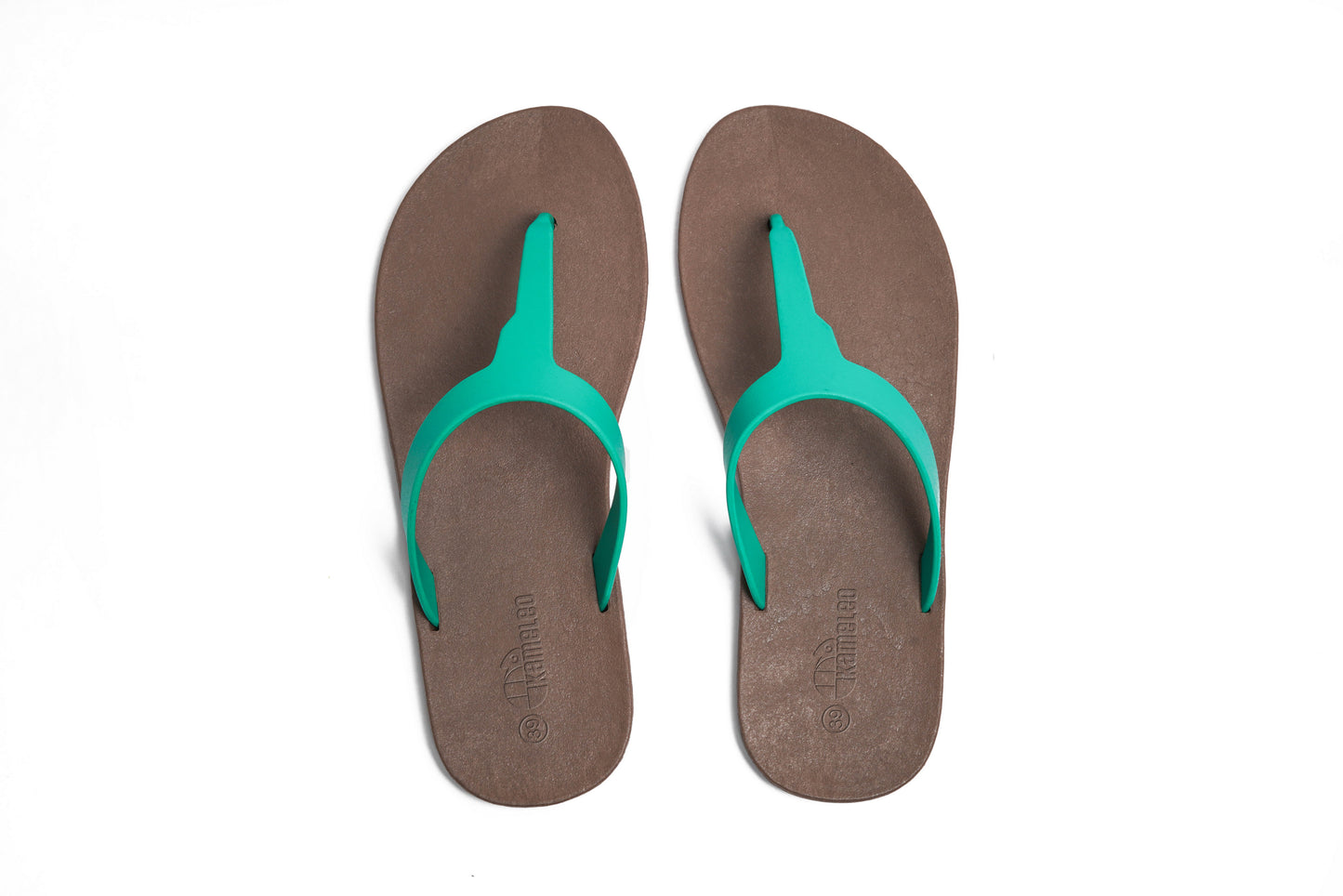 Thongs Brown Sole Green Strap