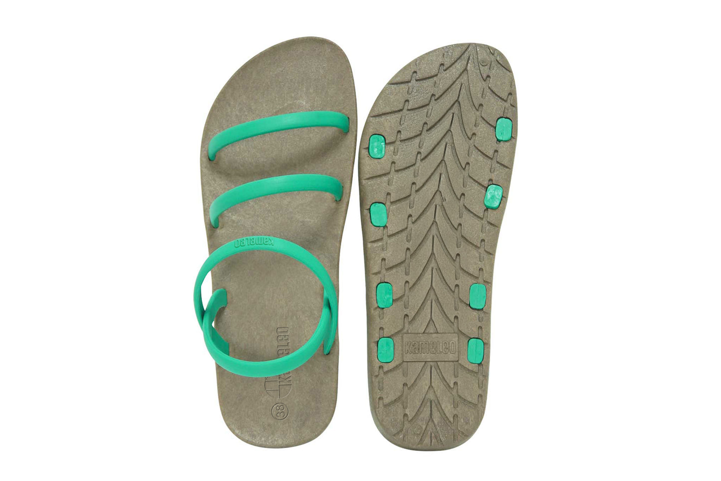 Twin Slim Brown Sole Green Strap