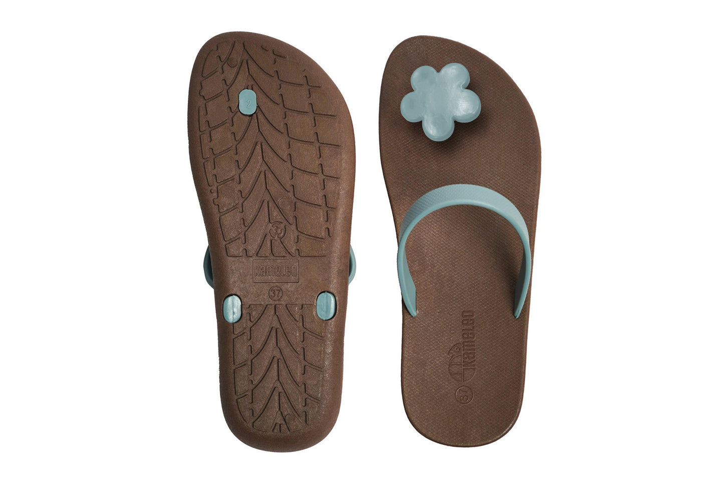Poppi Flora Brown Sole Grey Strap