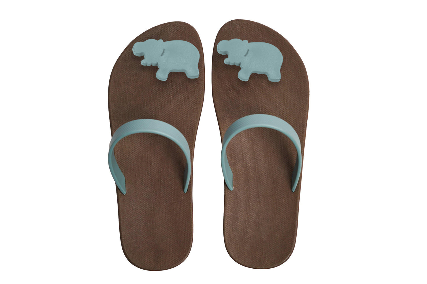 Poppi Hippo Brown Sole Grey Strap