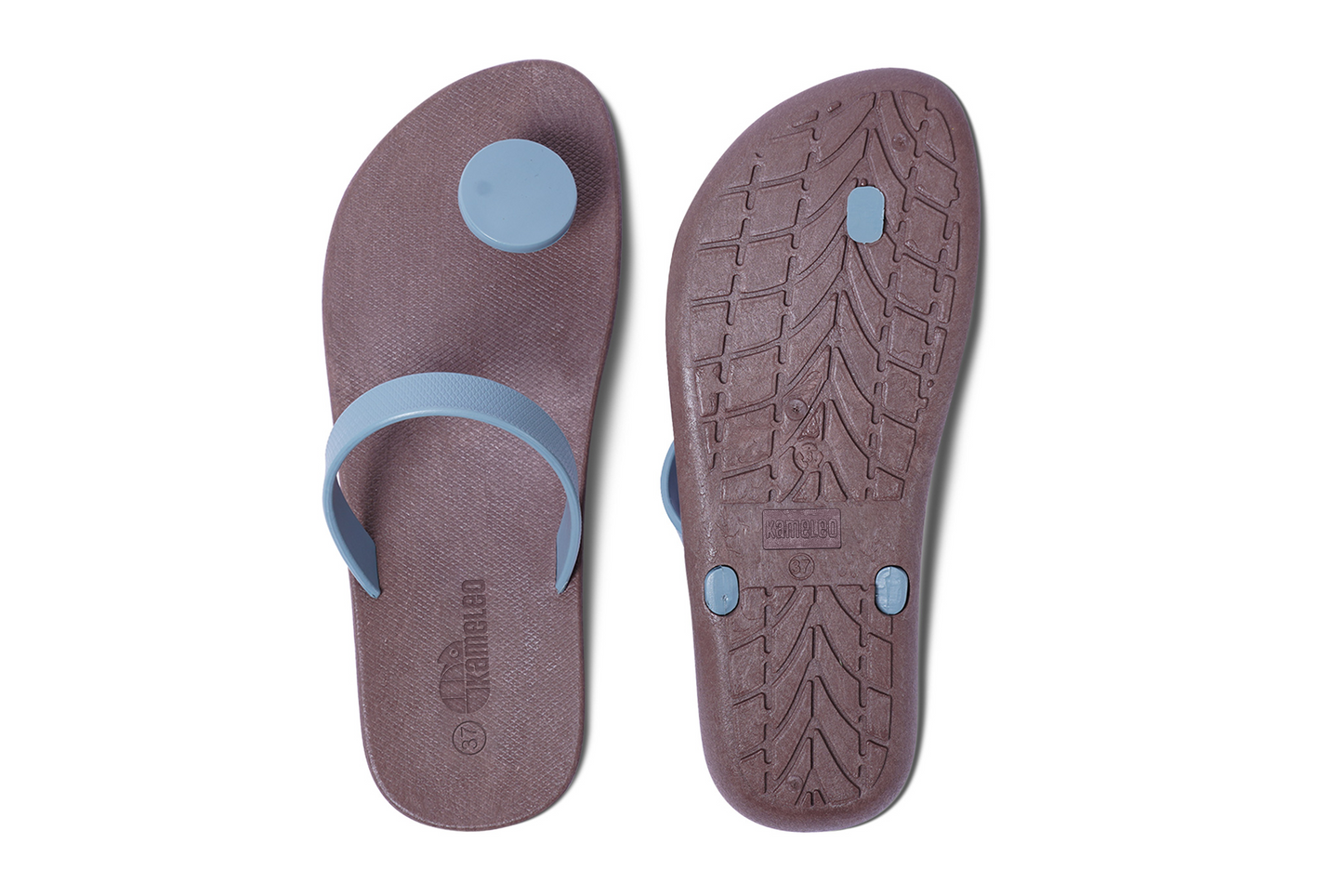 Poppi Dot Brown Sole Grey Strap