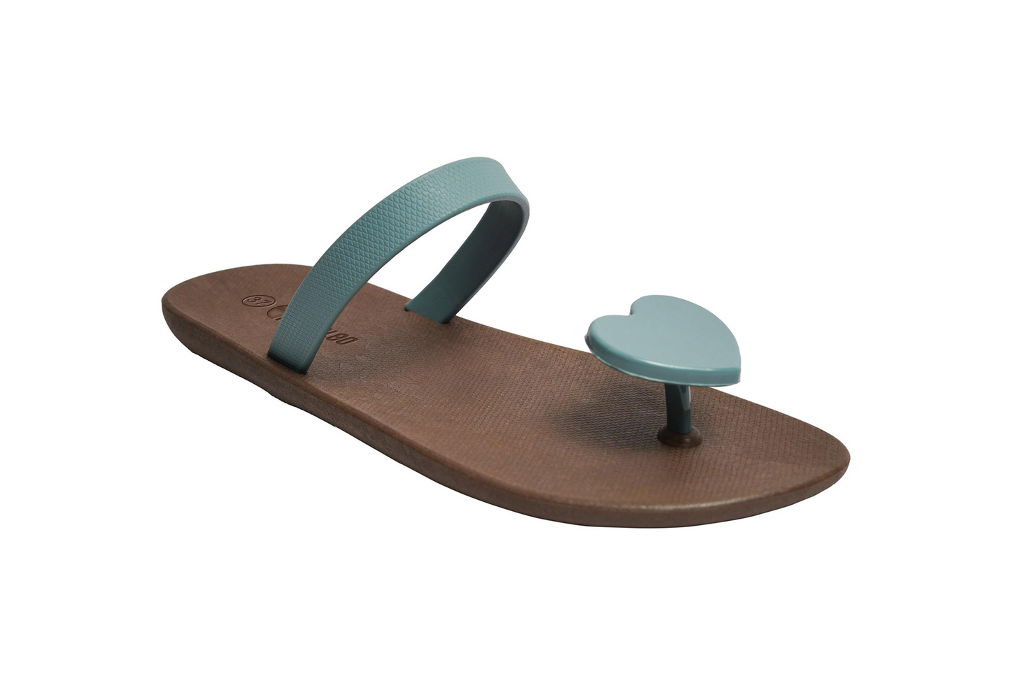 Poppi Heart Brown Sole Grey Strap
