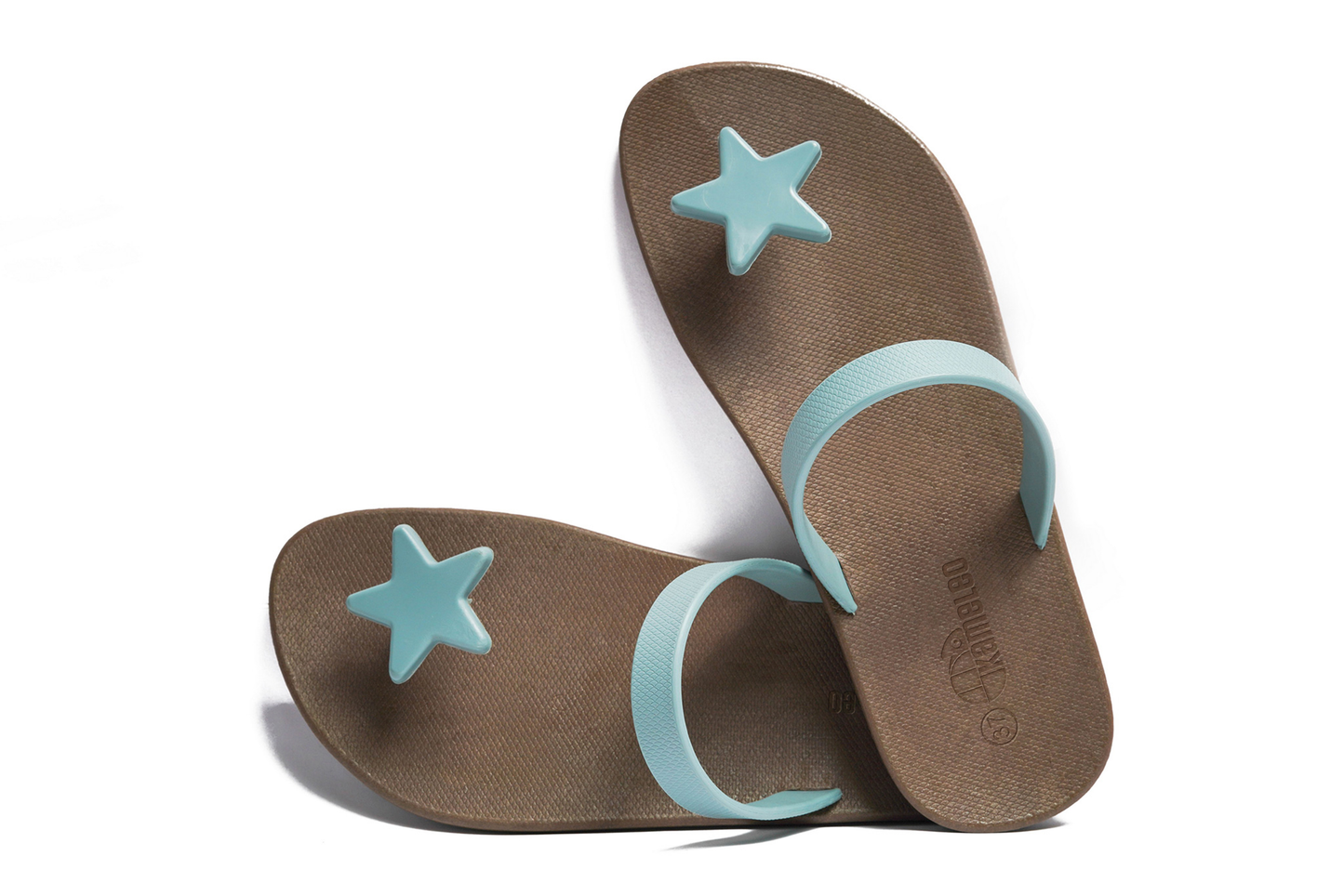 Poppi Star Brown Sole Grey Strap