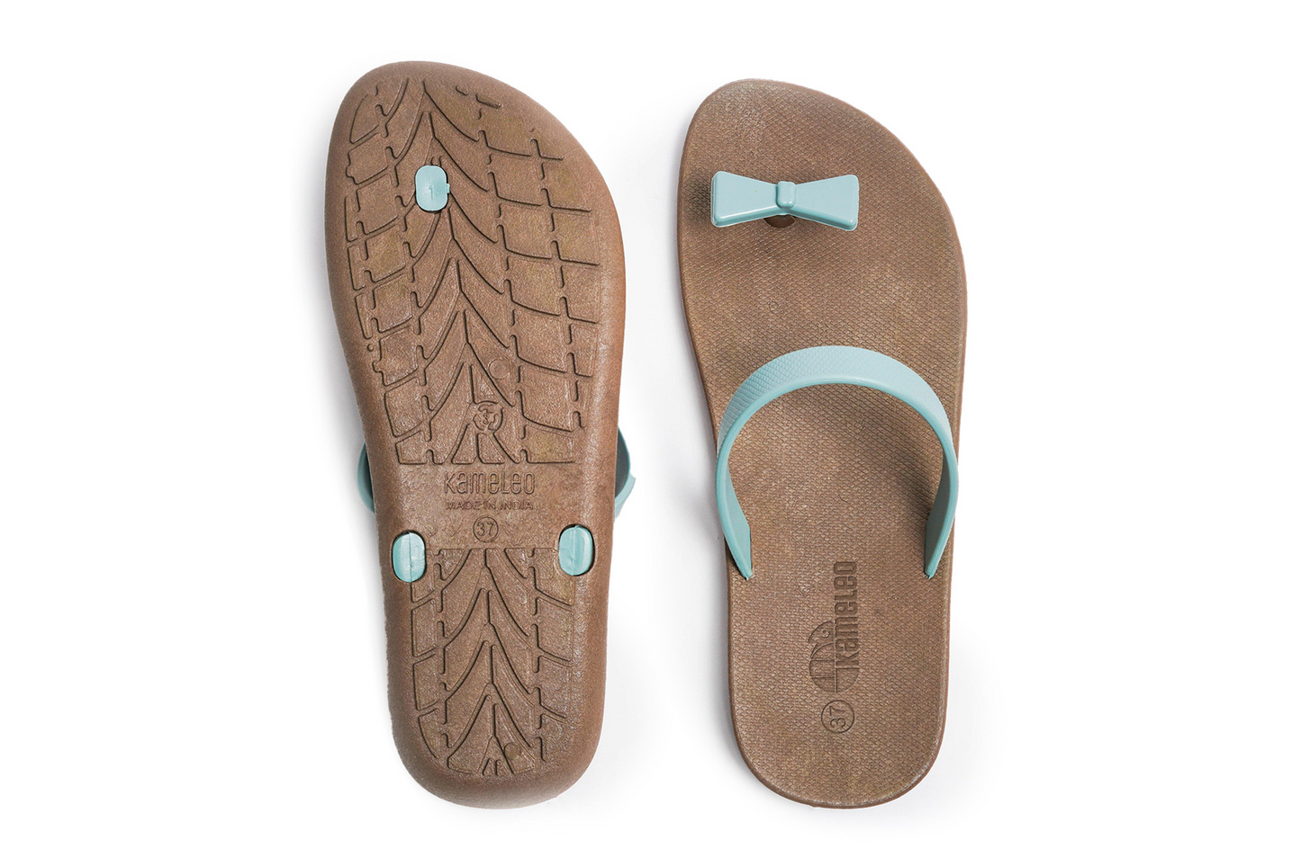 Poppi Bow Brown Sole Grey Strap
