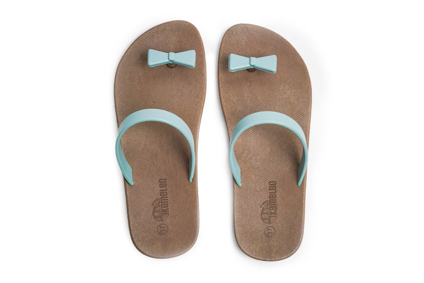 Poppi Bow Brown Sole Grey Strap