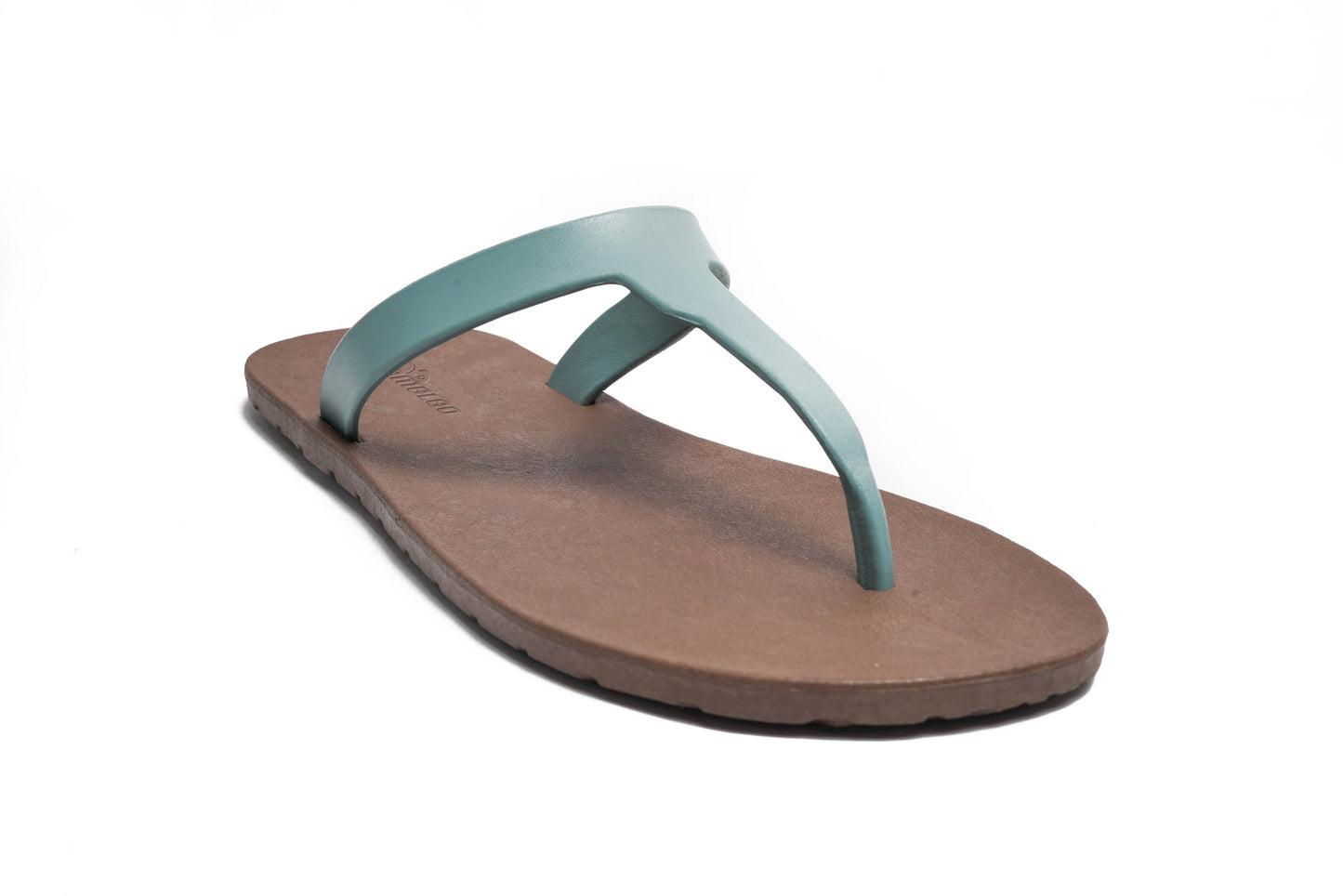 Thongs Brown Sole Grey Strap