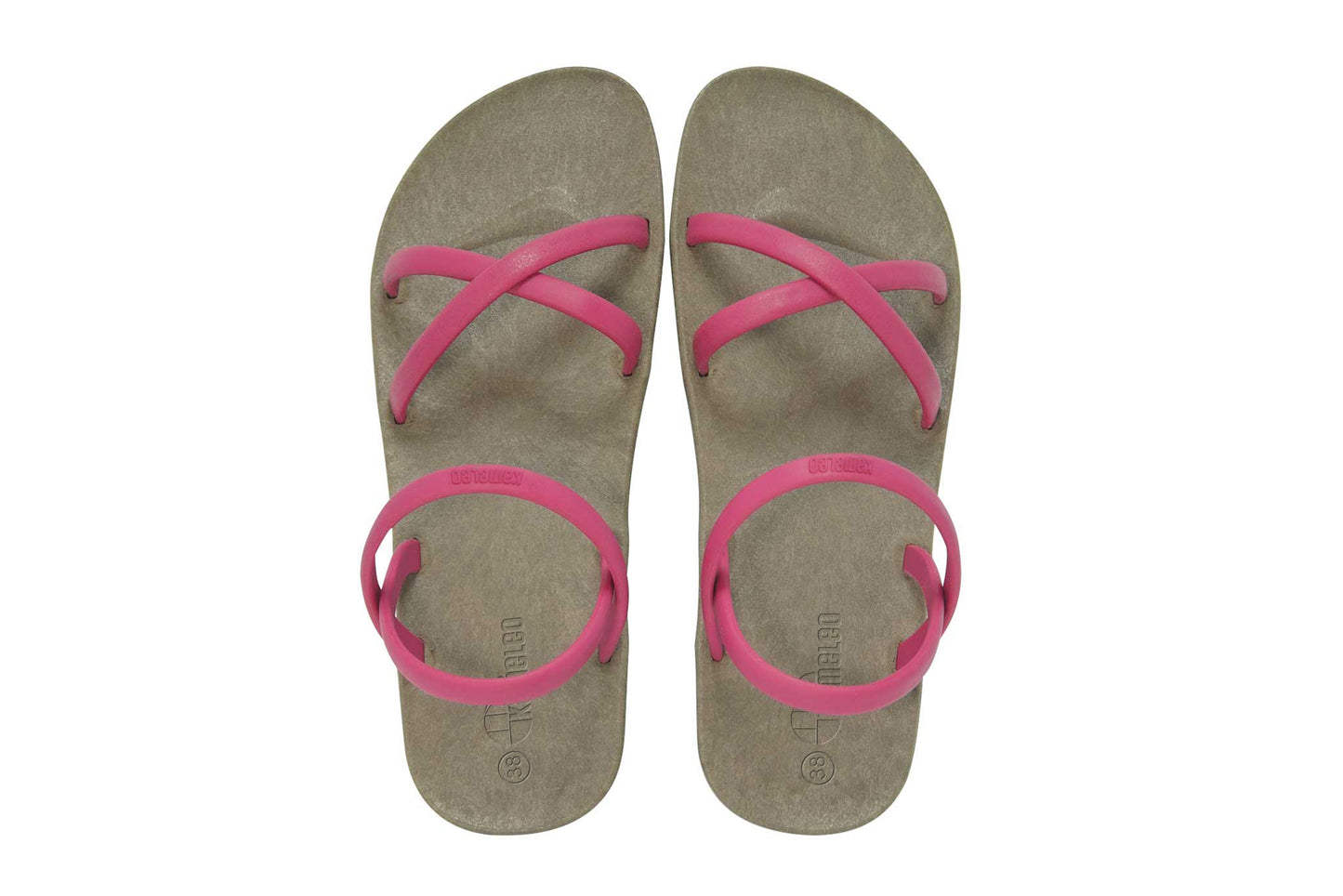 Cross Slim Brown Sole Pink Strap