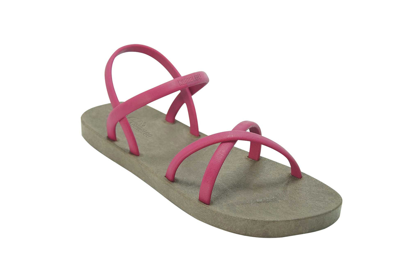 Cross Slim Brown Sole Pink Strap