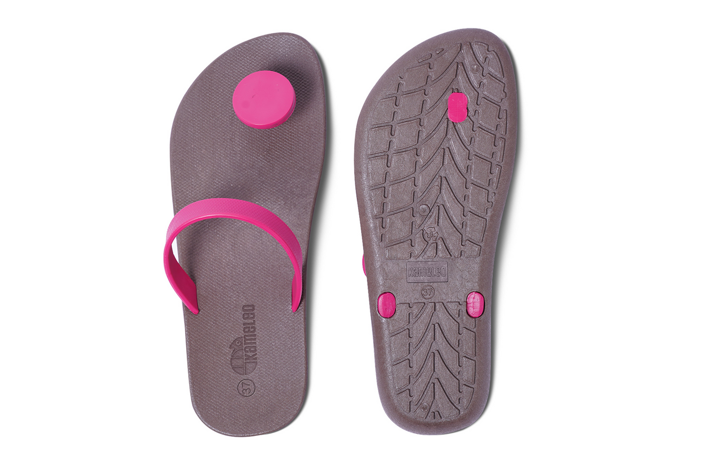 Poppi Dot Brown Sole Pink Strap