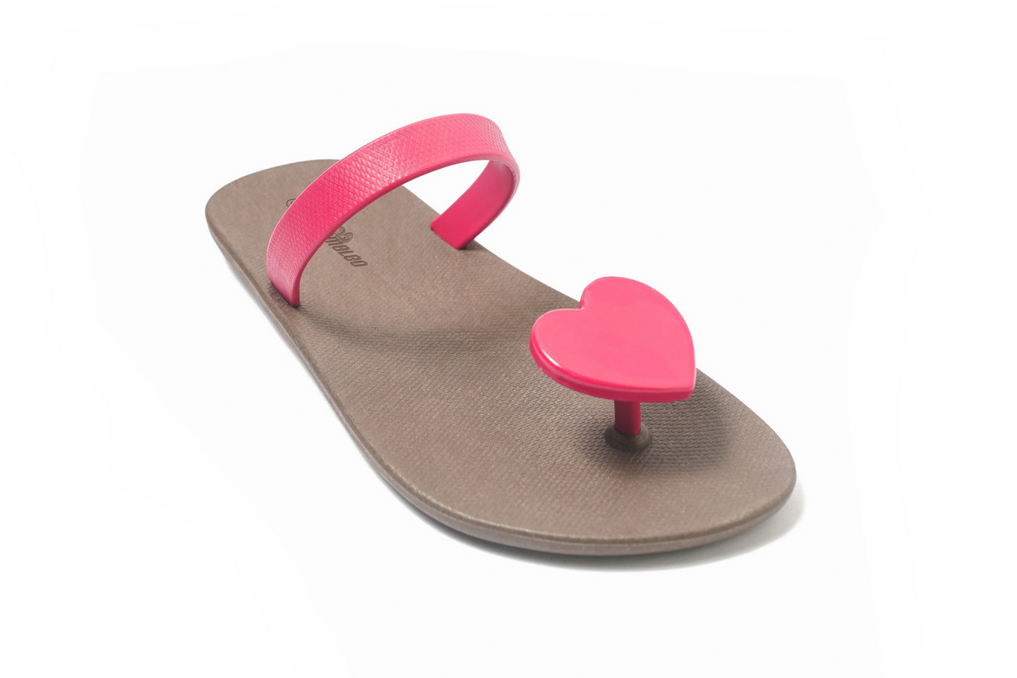 Poppi Heart Brown Sole Pink Strap
