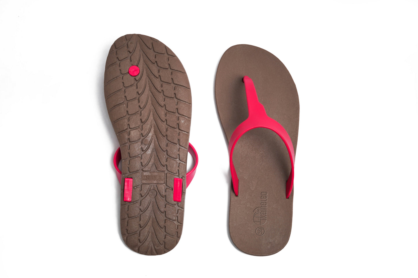 Thongs Brown Sole Pink Strap