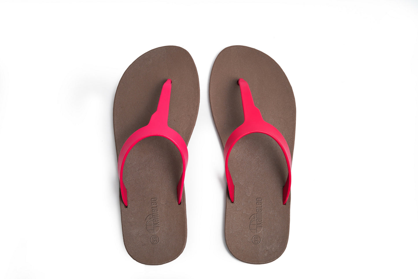 Thongs Brown Sole Pink Strap