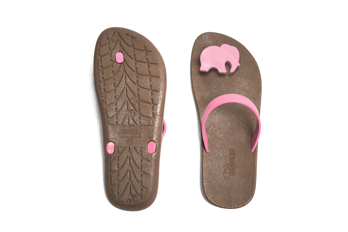Poppi Ellie Brown Sole LightPink Strap