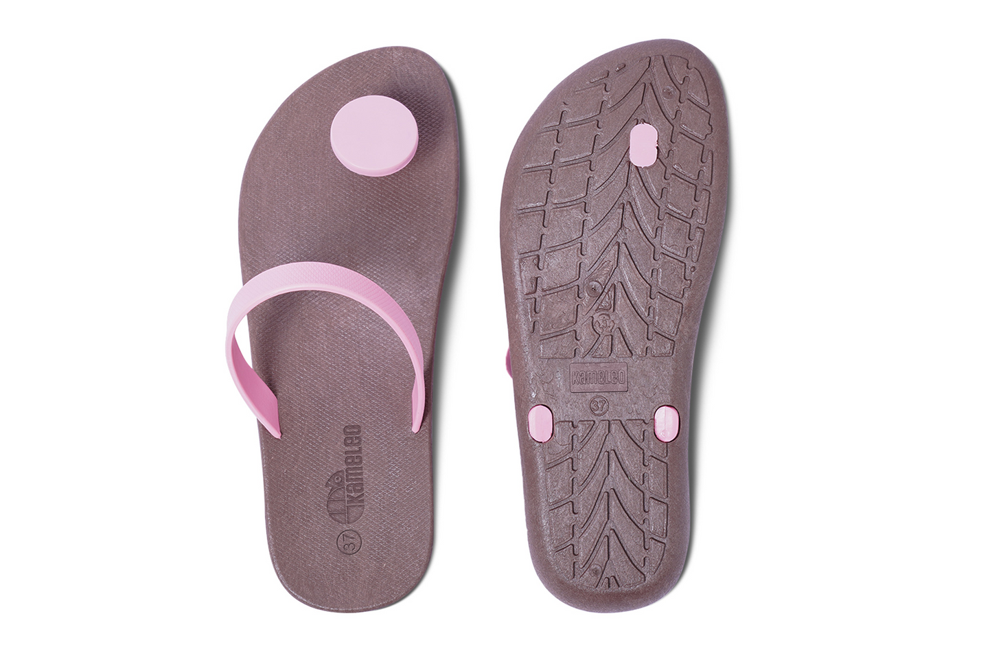 Poppi Dot Brown Sole LightPink Strap