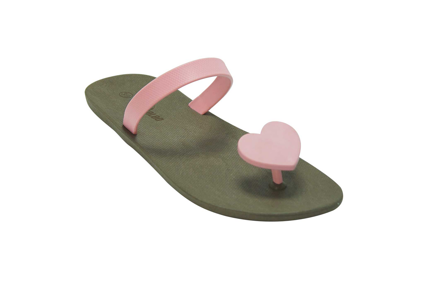 Poppi Heart Brown Sole LightPink Strap