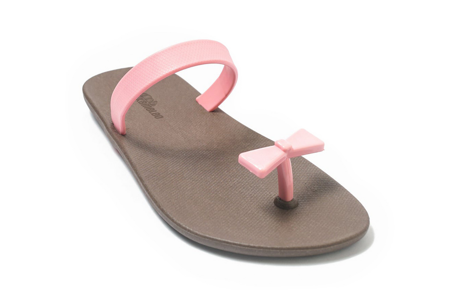 Poppi Bow Brown Sole LightPink Strap