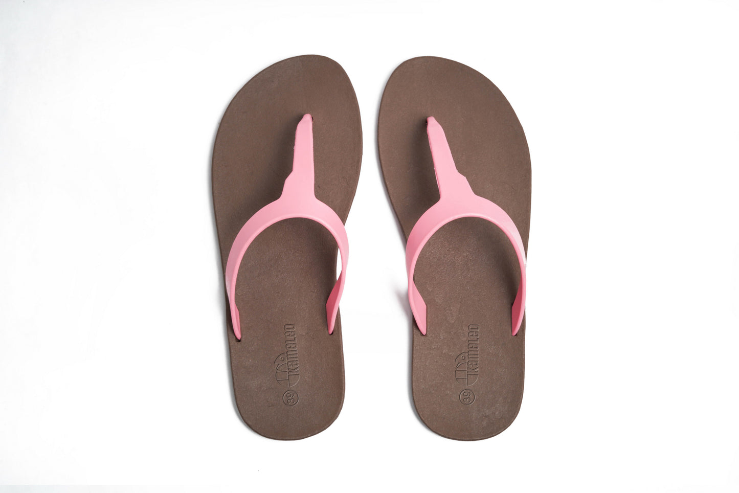 Thongs Brown Sole LightPink Strap