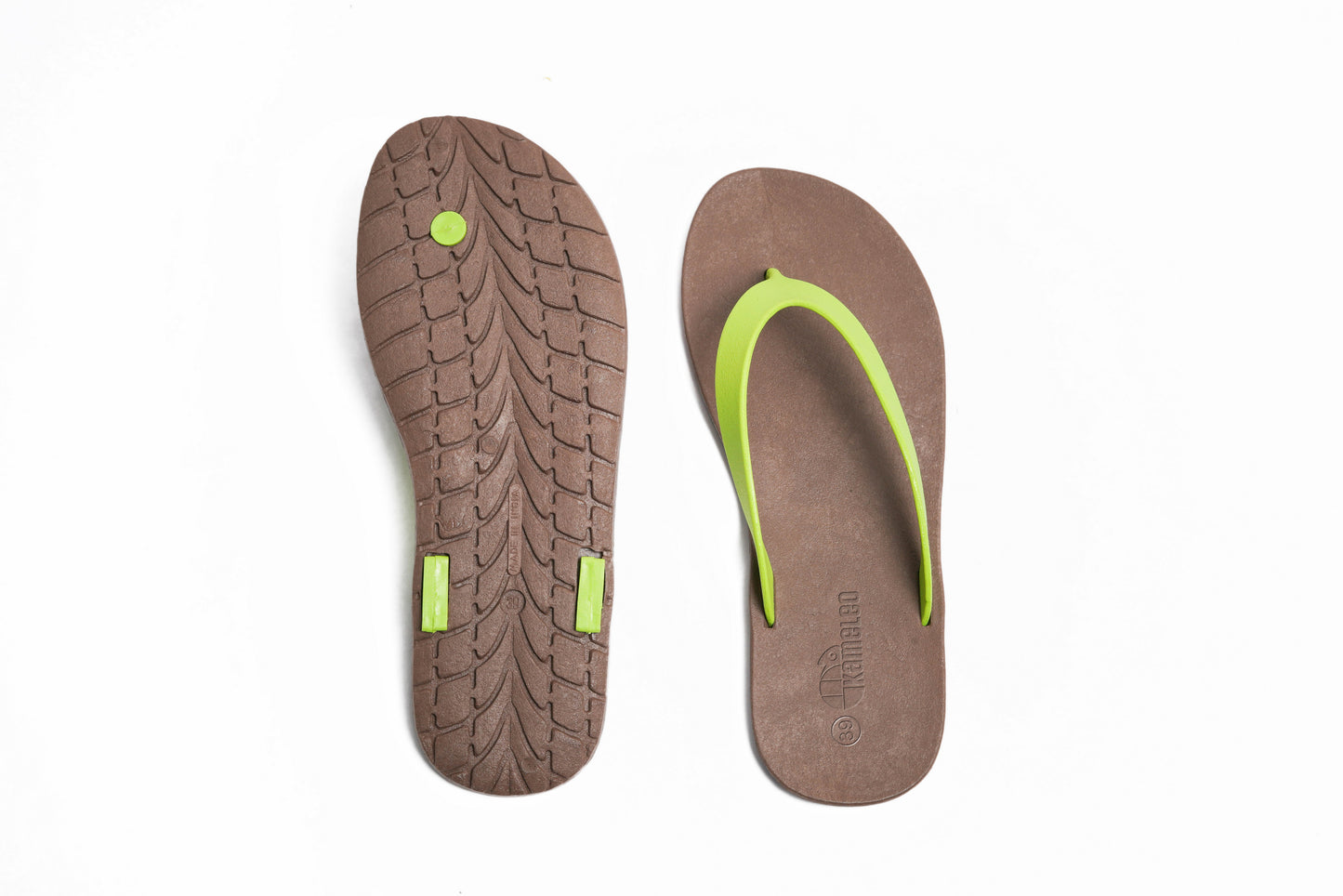 Flippy Brown Sole Lime Strap