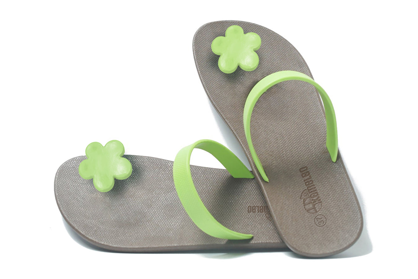 Poppi Flora Brown Sole Lime Strap