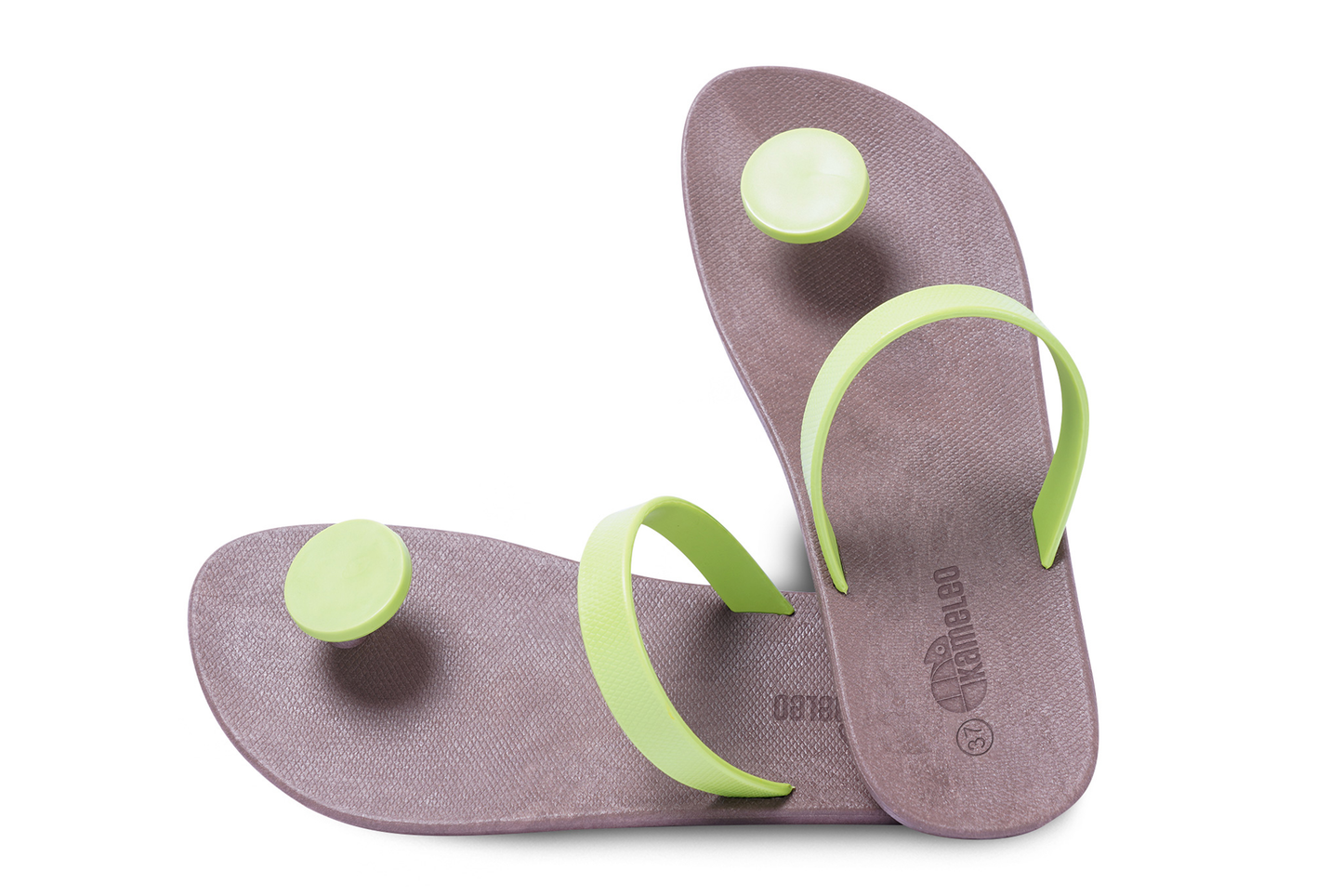 Poppi Dot Brown Sole Lime Strap
