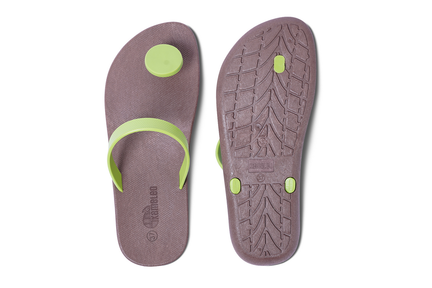 Poppi Dot Brown Sole Lime Strap