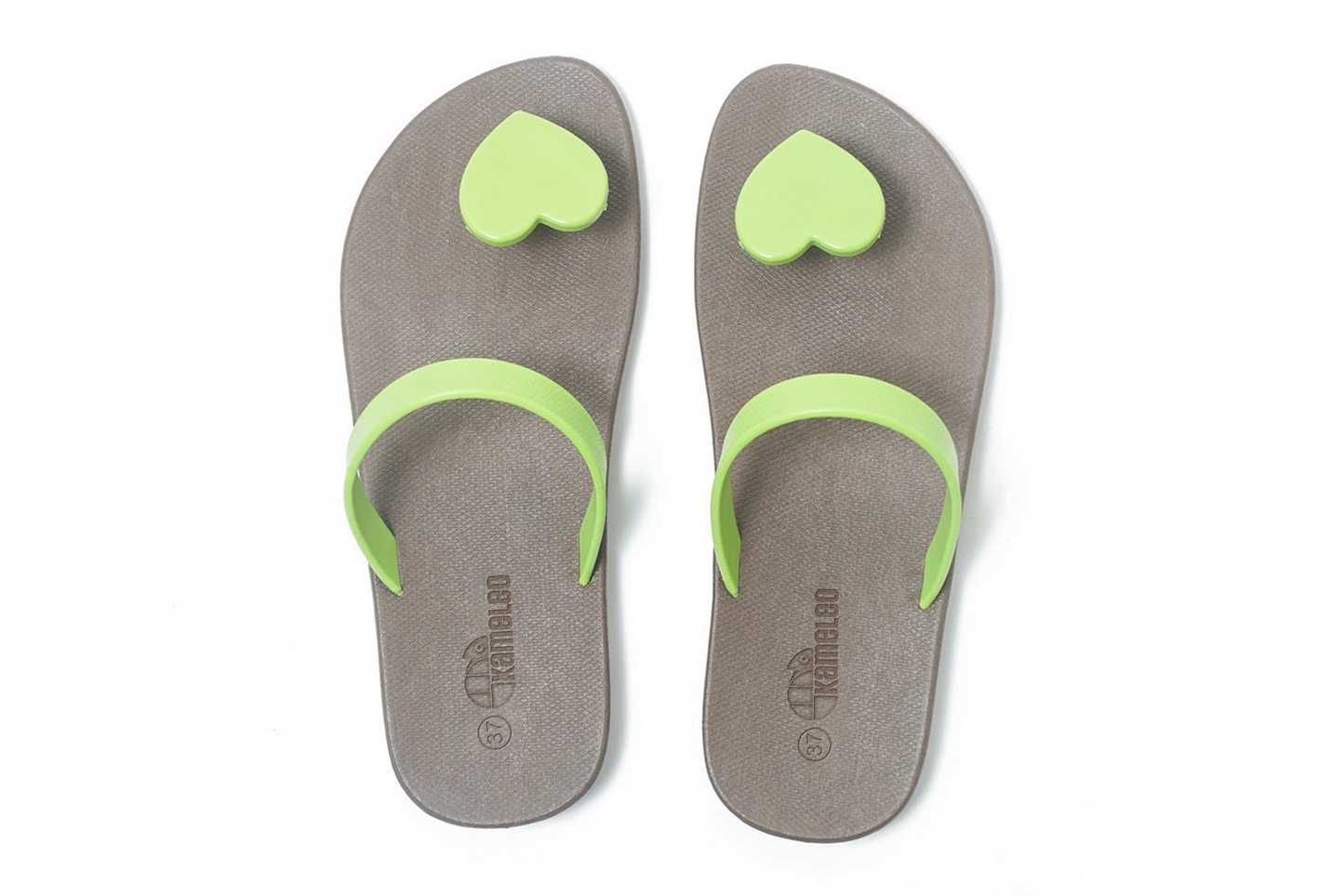 Poppi Heart Brown Sole Lime Strap