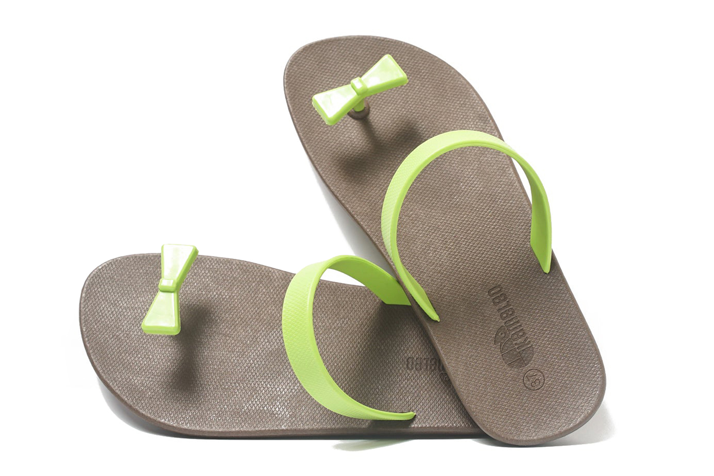 Poppi Bow Brown Sole Lime Strap