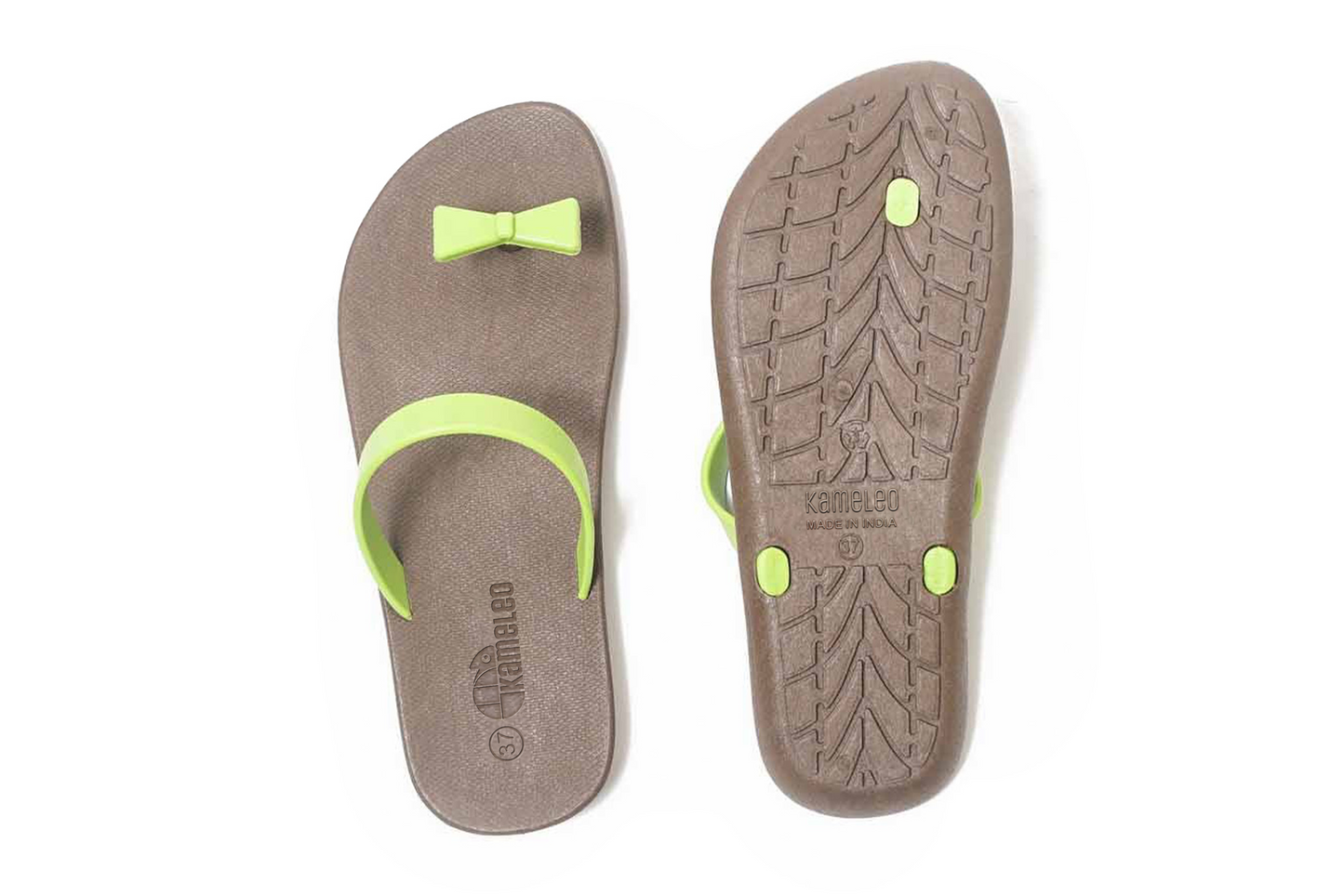 Poppi Bow Brown Sole Lime Strap
