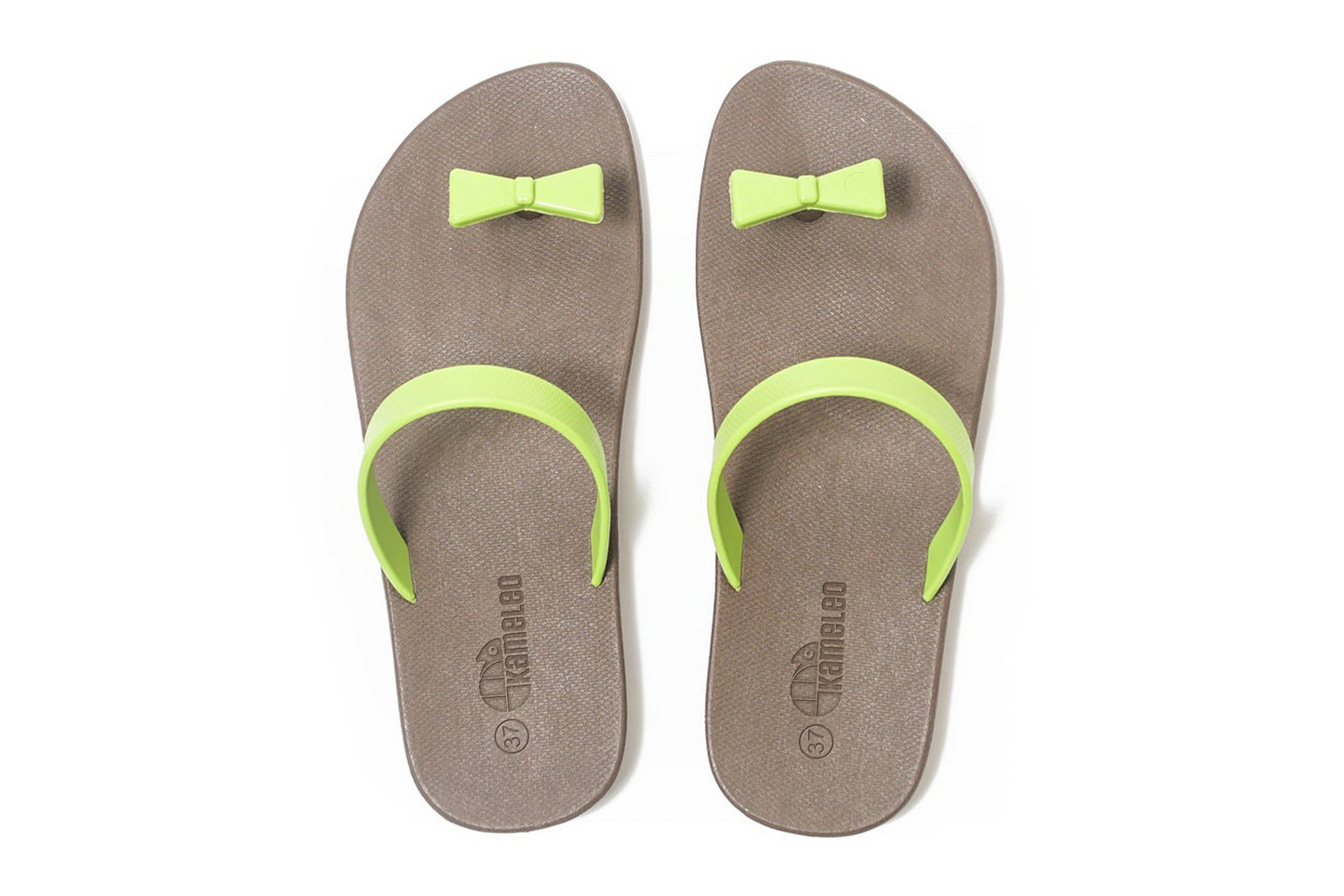 Poppi Bow Brown Sole Lime Strap