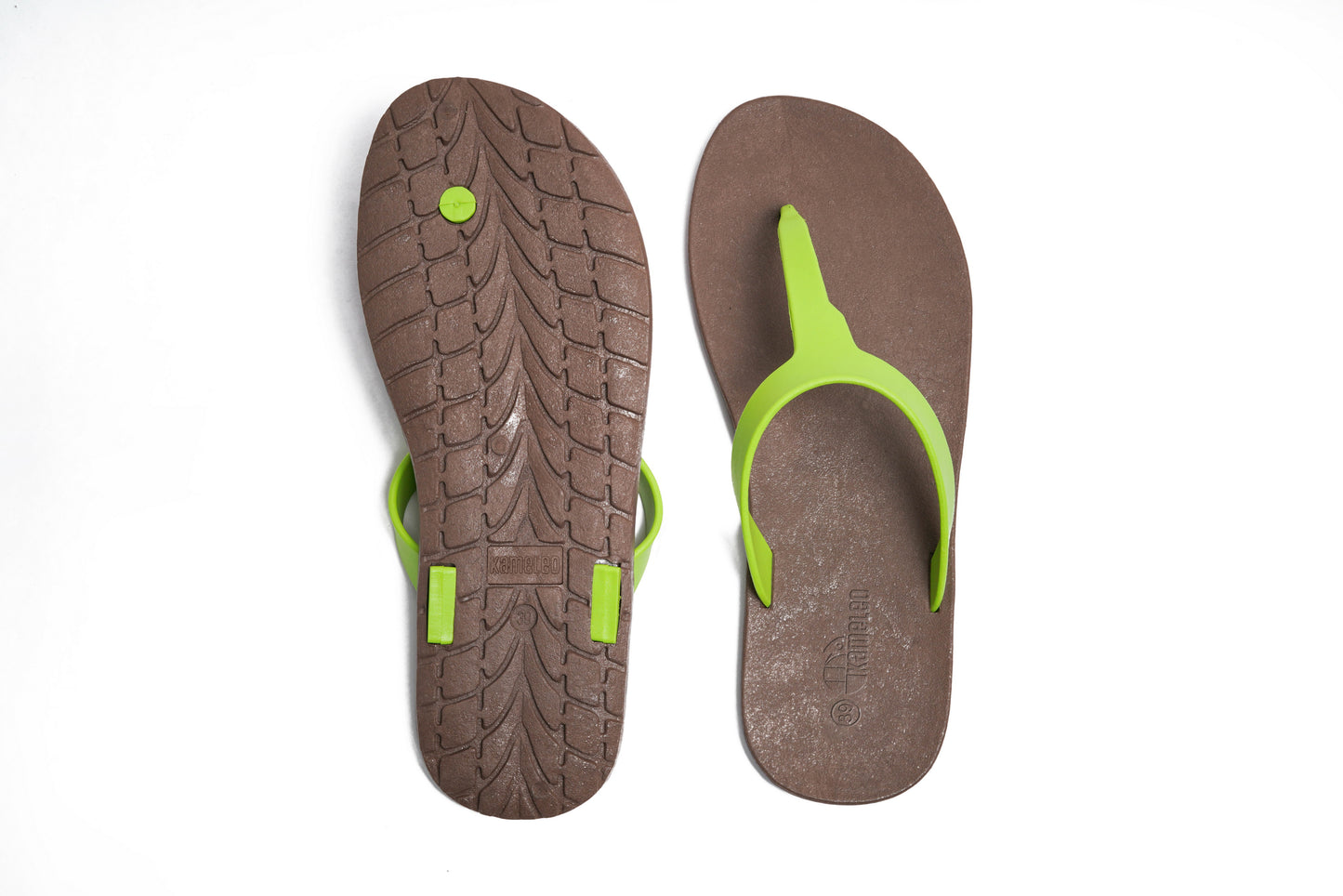 Thongs Brown Sole Lime Strap