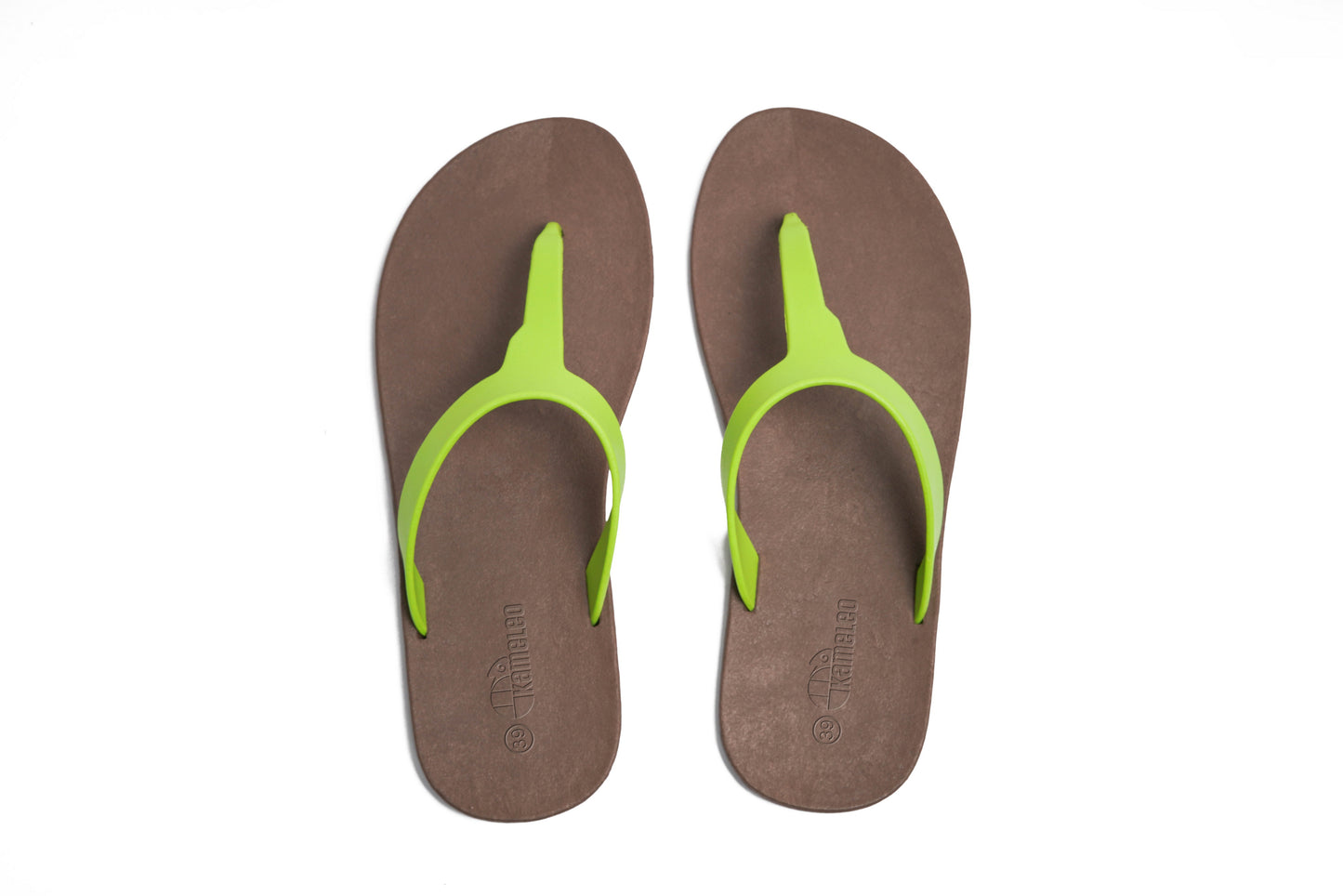 Thongs Brown Sole Lime Strap