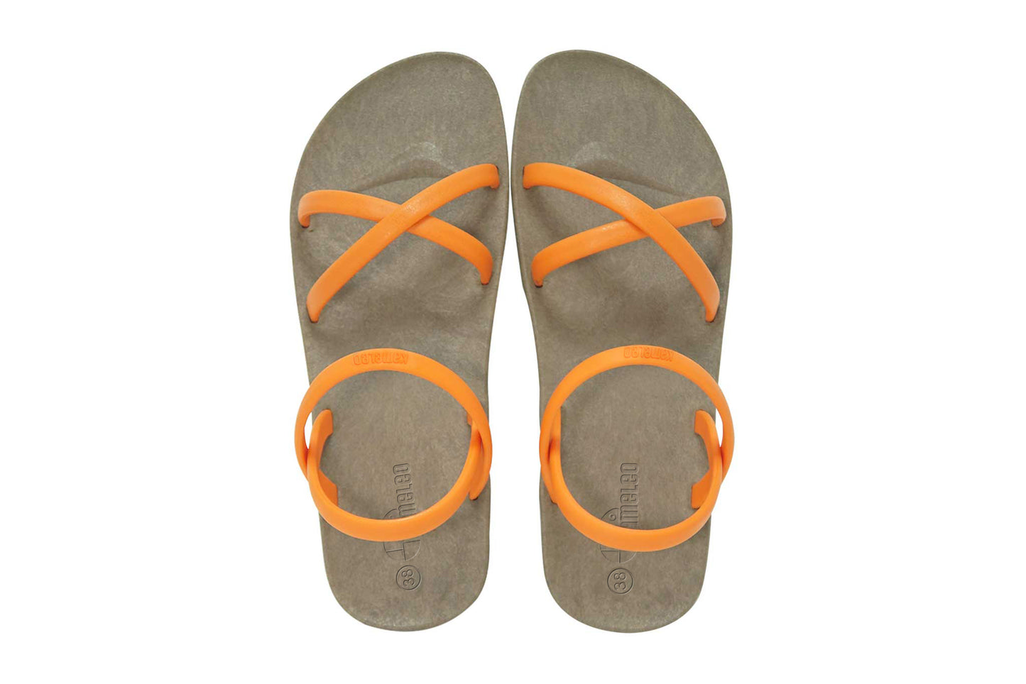 Cross Slim Brown Sole Orange Strap