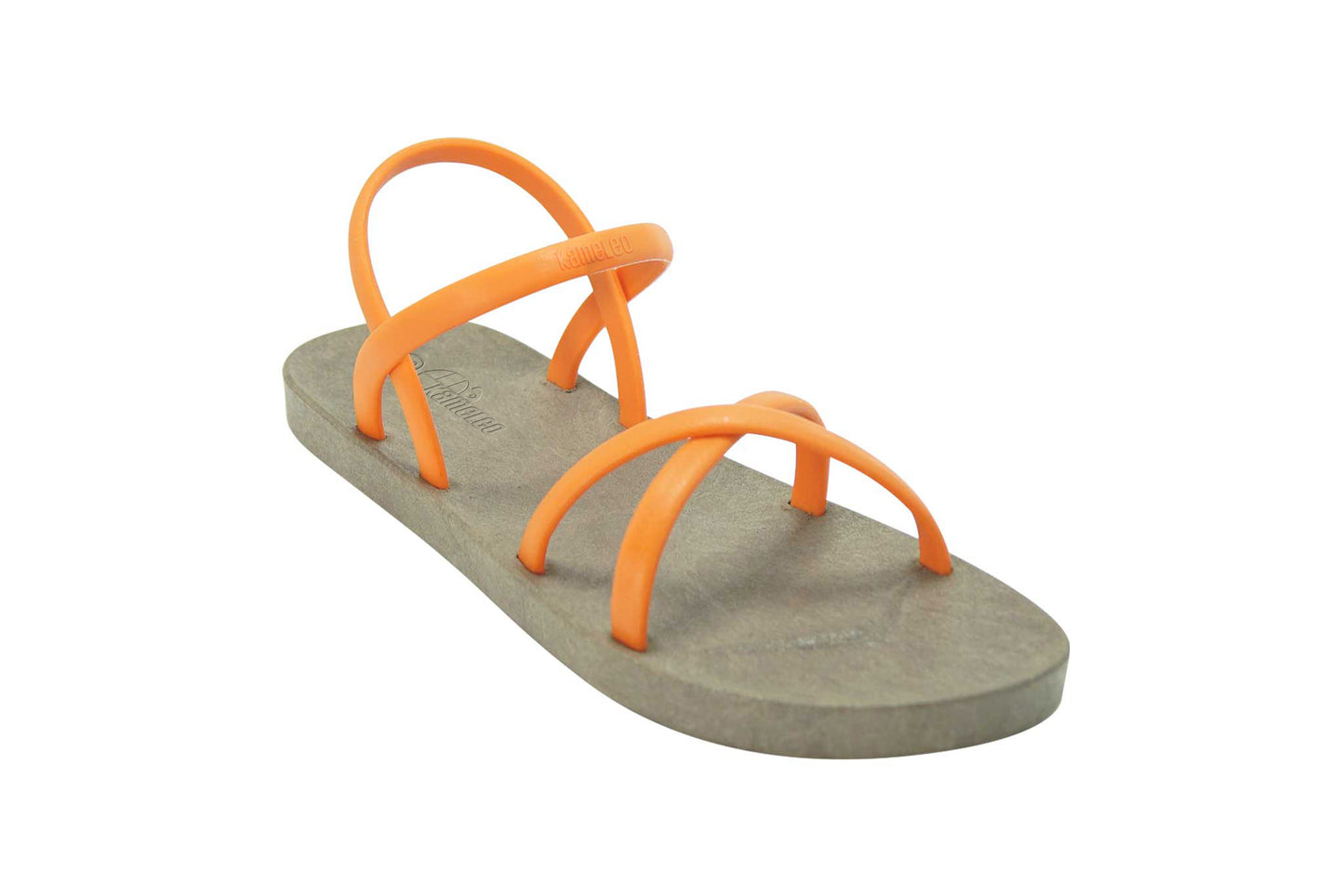 Cross Slim Brown Sole Orange Strap