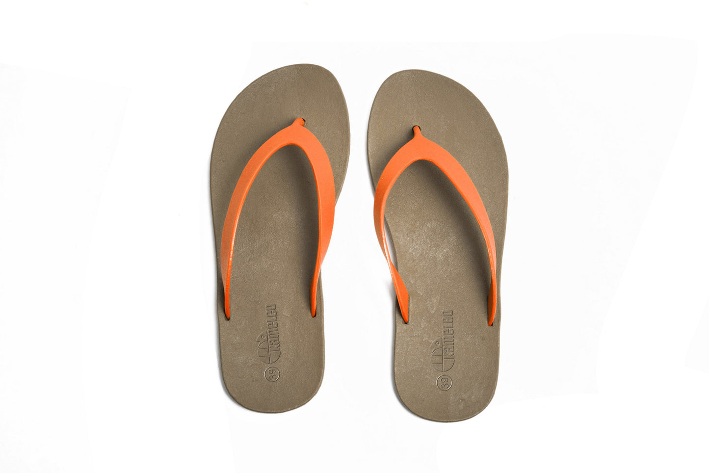 Flippy Brown Sole Orange Strap