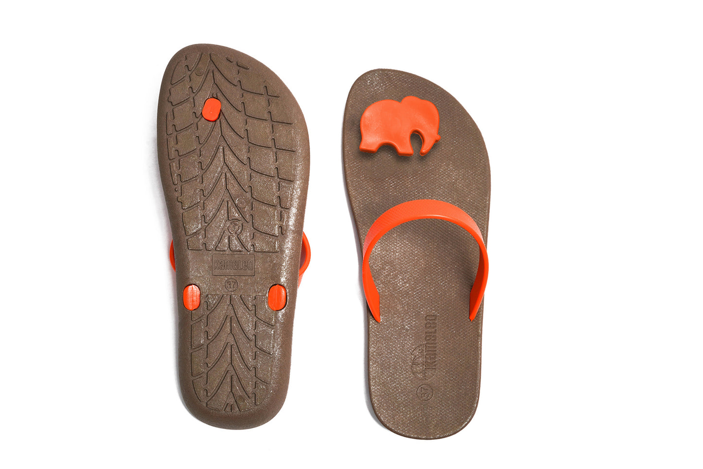 Poppi Ellie Black Sole Orange Strap