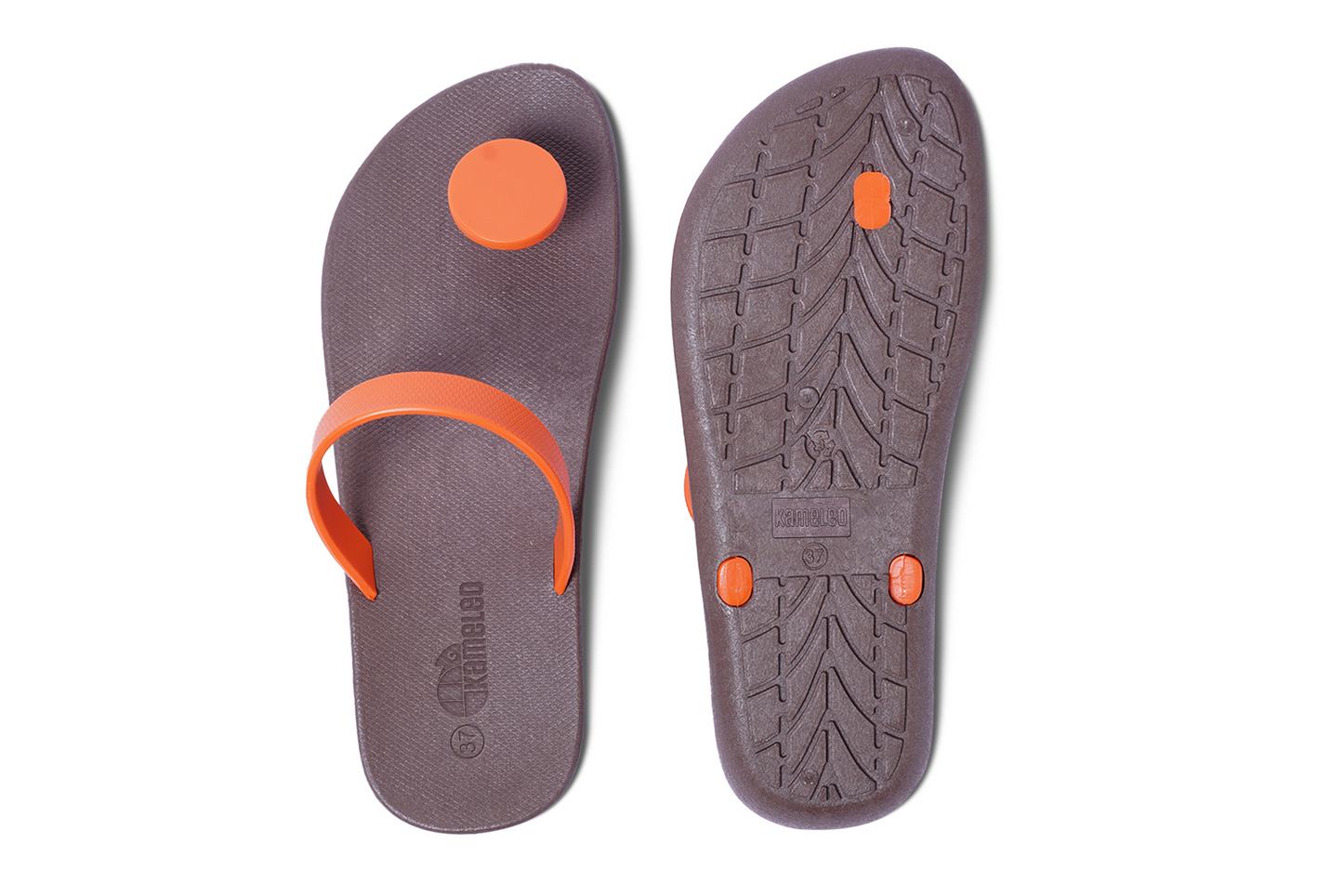 Poppi Dot Brown Sole Orange Strap