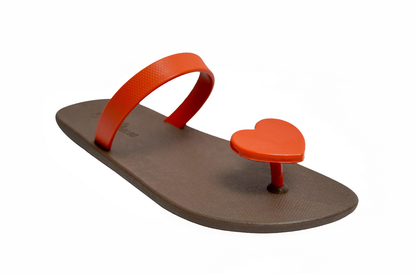 Poppi Heart Brown Sole Orange Strap