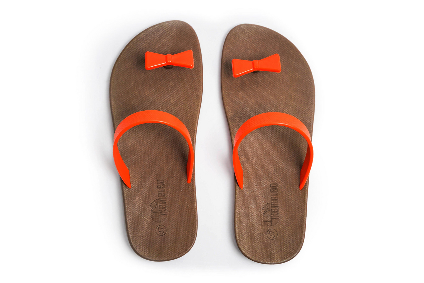 Poppi Bow Brown Sole Orange Strap