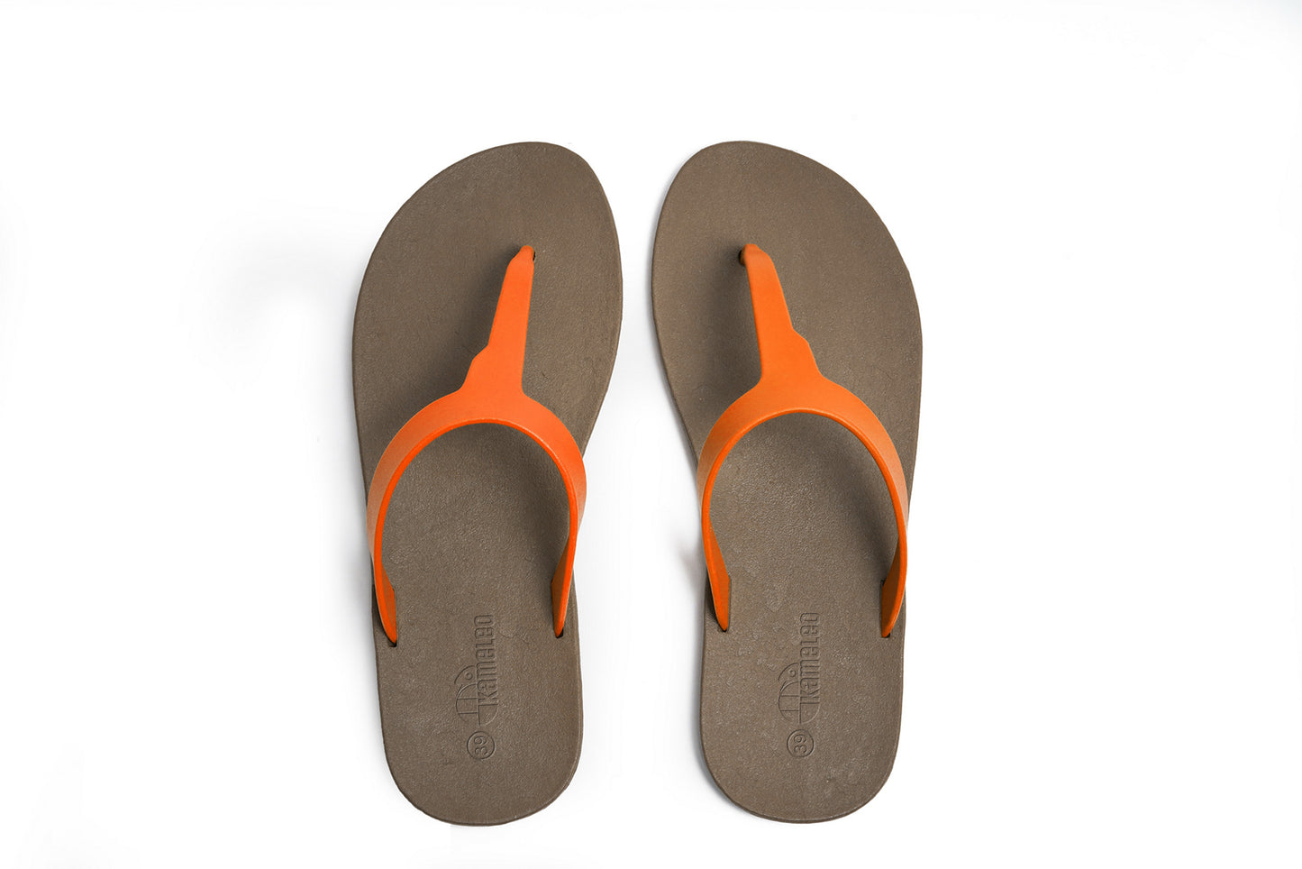 Thongs Brown Sole Orange Strap