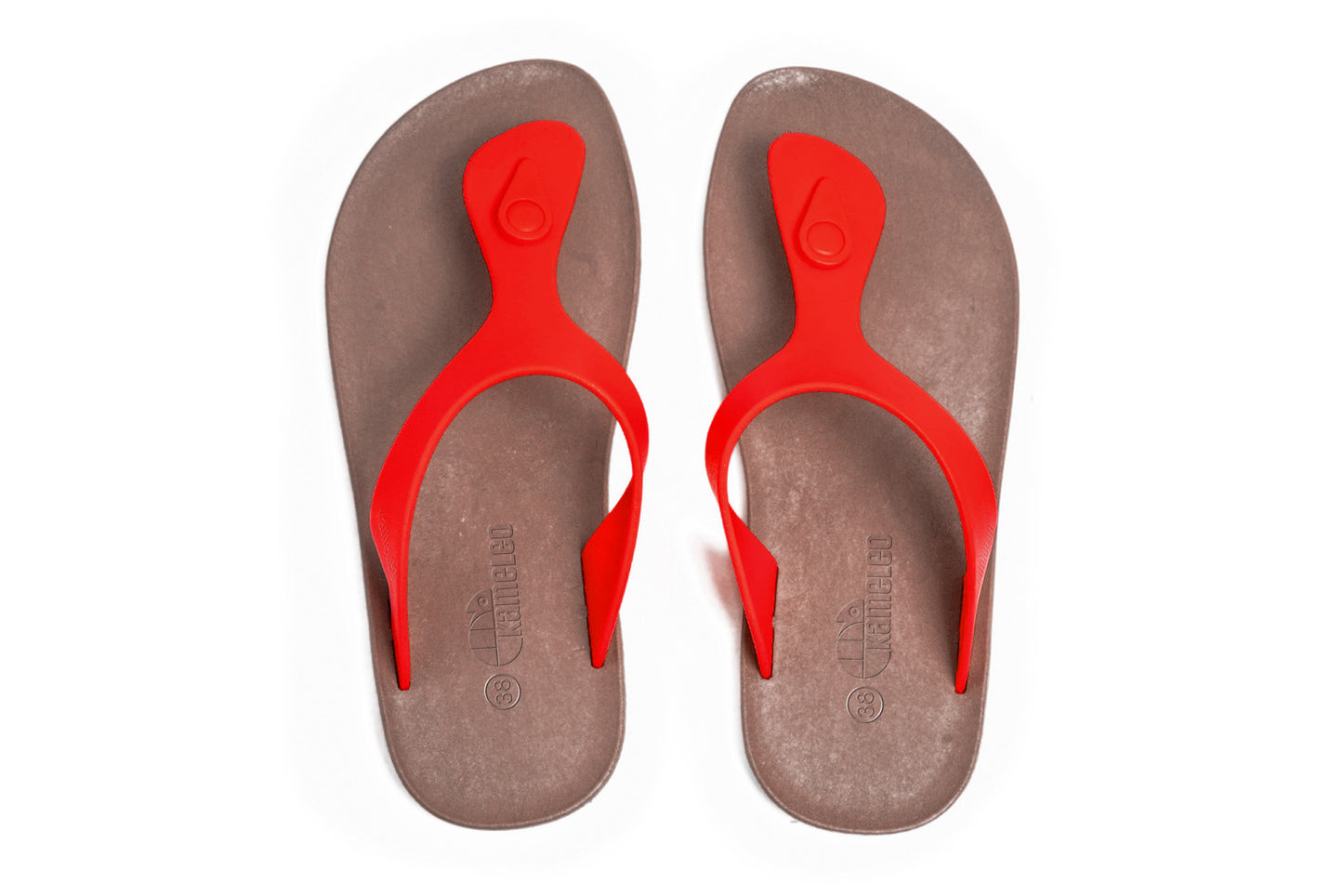 Candy Brown Sole Red Strap