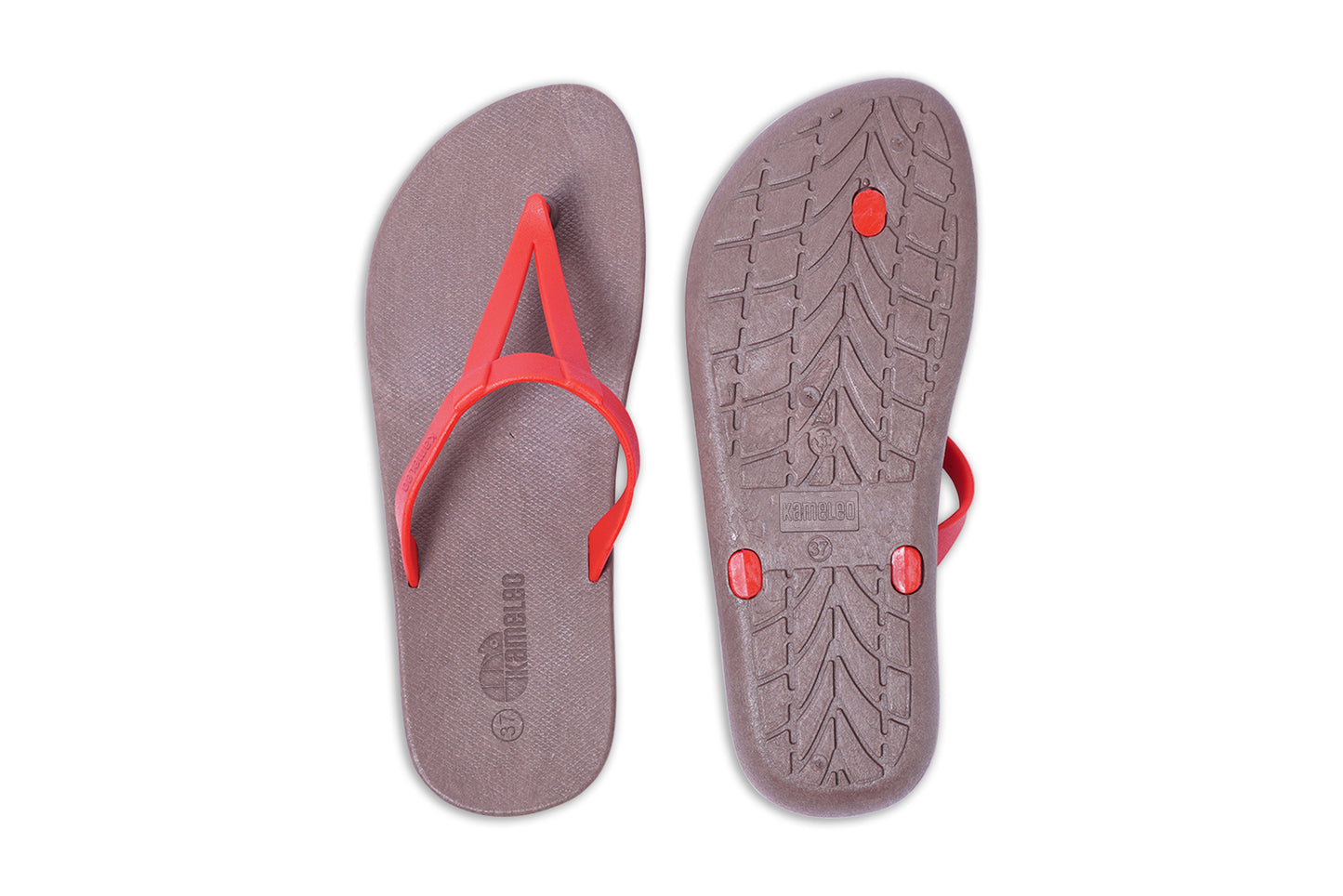 Eiffel Brown Sole Red Strap