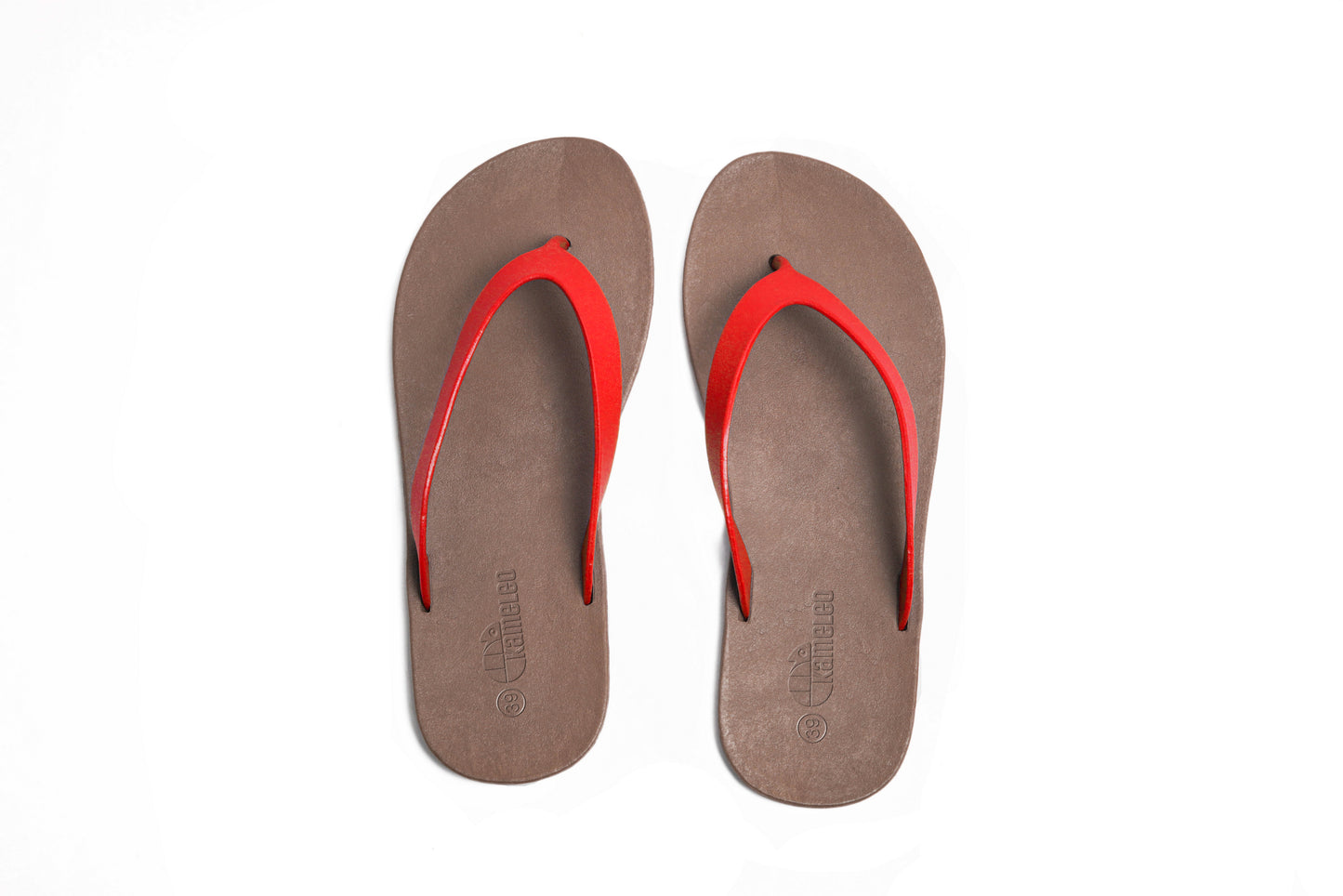 Flippy Brown Sole Red Strap
