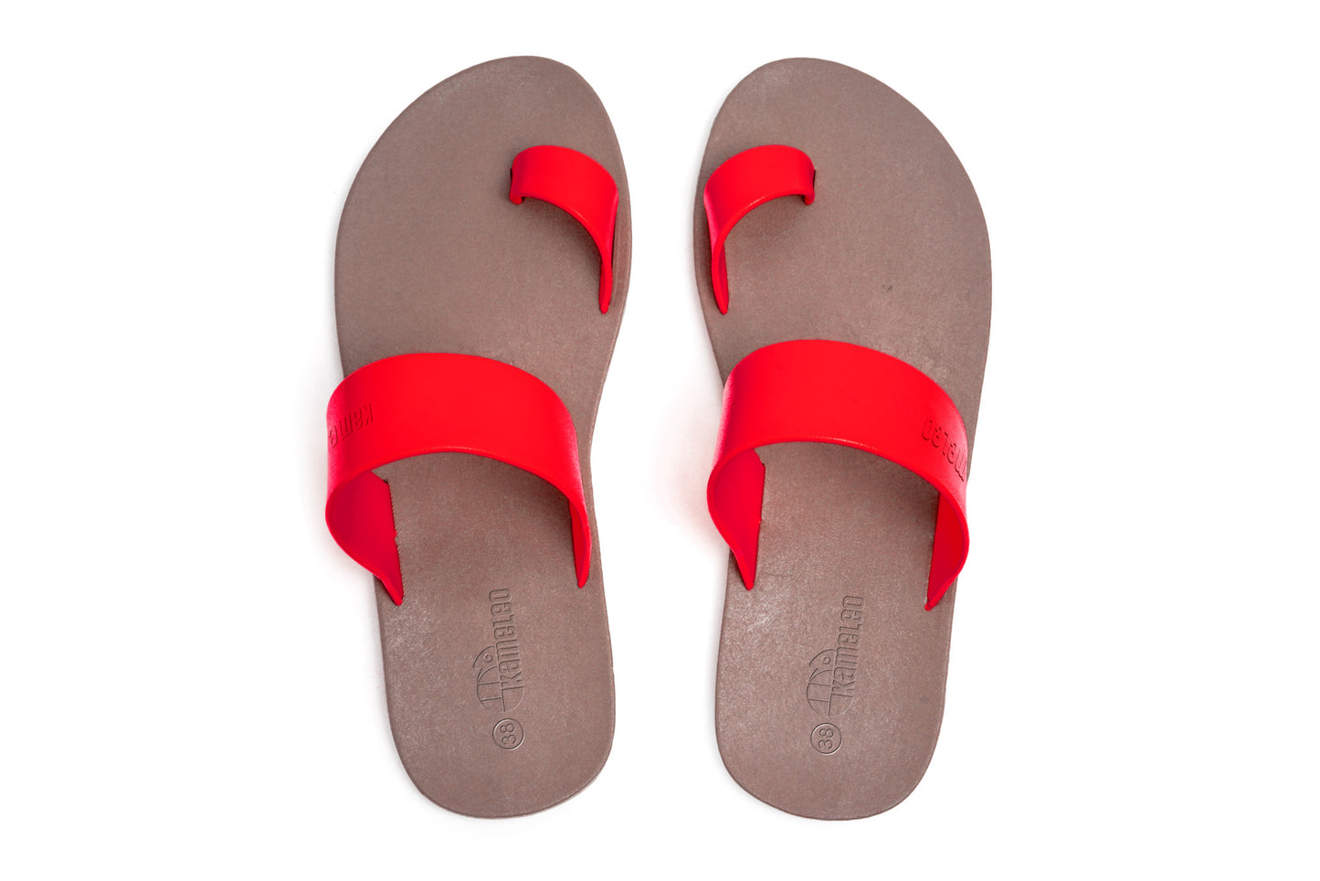 Pop Thumb Brown Sole Red Strap