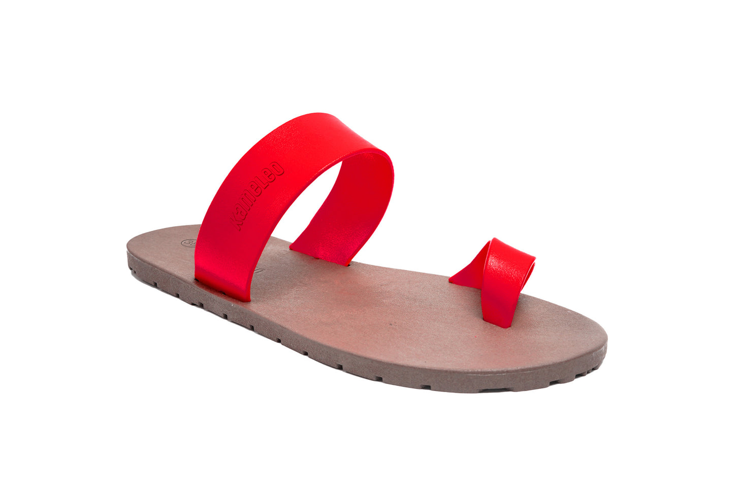 Pop Thumb Brown Sole Red Strap